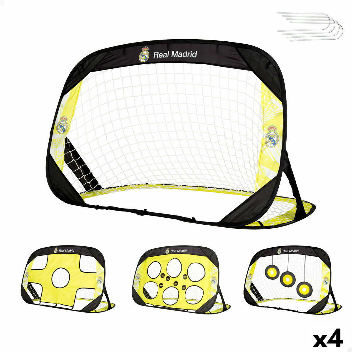 Portería de Fútbol Real Madrid C.F. 120 x 80 x 80 cm (4 Unidades)