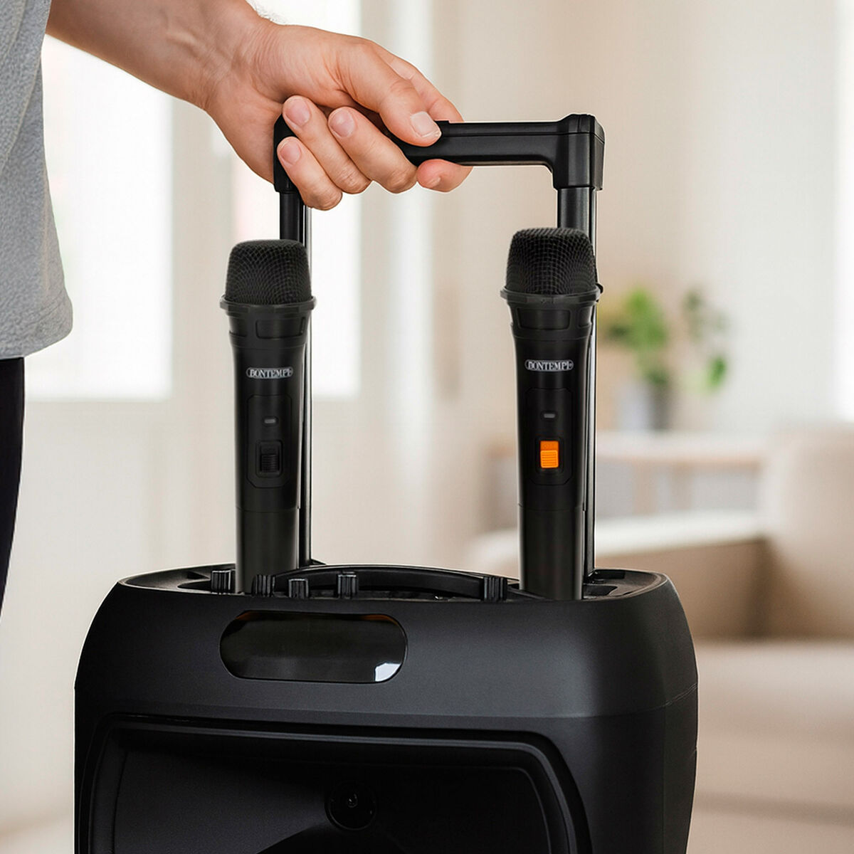 Altavoz con Micrófono Karaoke Bontempi Plástico 34 x 50 x 29 cm (2 Unidades)