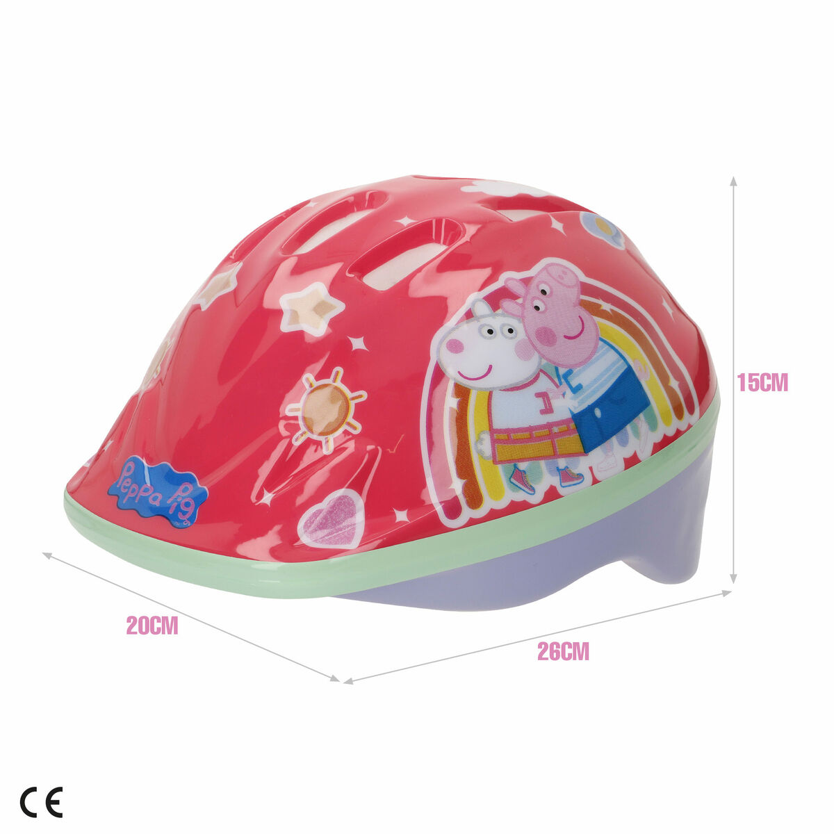 Casco de Ciclismo para Niños Peppa Pig Rojo 48-52 cm