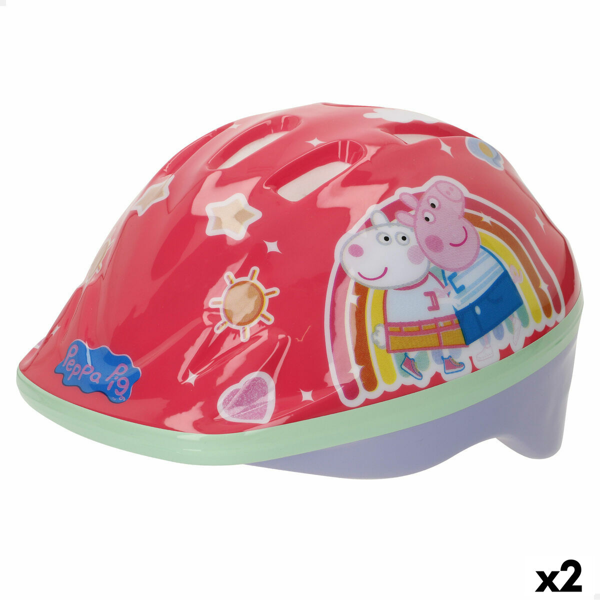 Casco de Ciclismo para Niños Peppa Pig Rojo 48-52 cm
