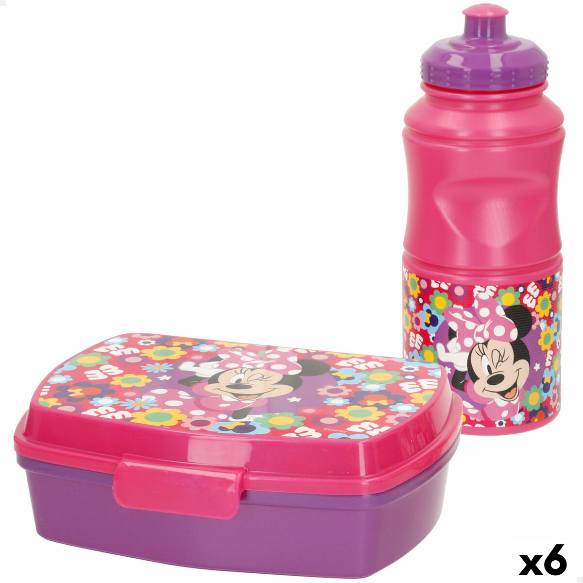 Fiambrera Minnie Mouse 380 ml 17 x 5,5 x 13,5 cm Botella (6 Unidades)