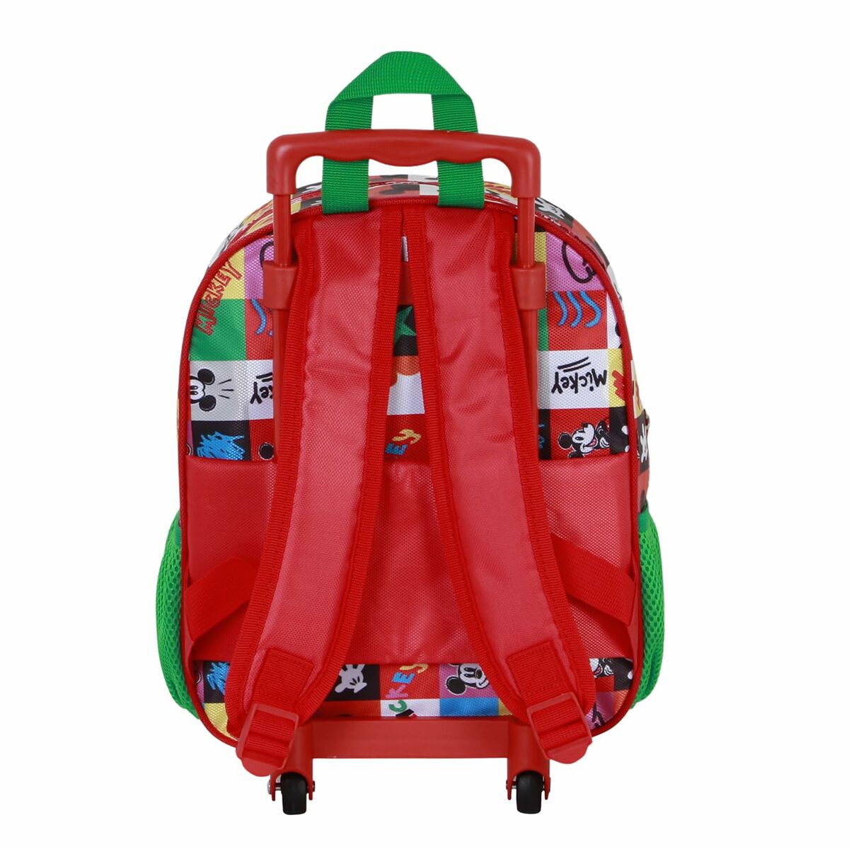 Mochila Escolar con Ruedas Mickey Mouse Mood Rojo Verde 26 x 13 x 34 cm