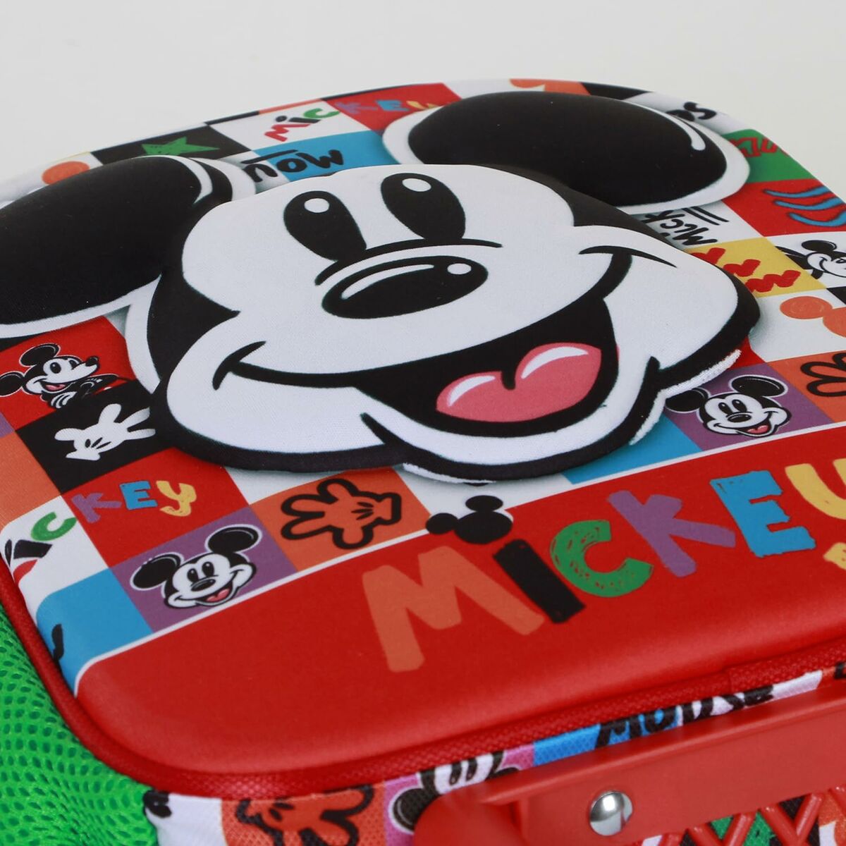 Mochila Escolar con Ruedas Mickey Mouse Mood Rojo Verde 26 x 13 x 34 cm