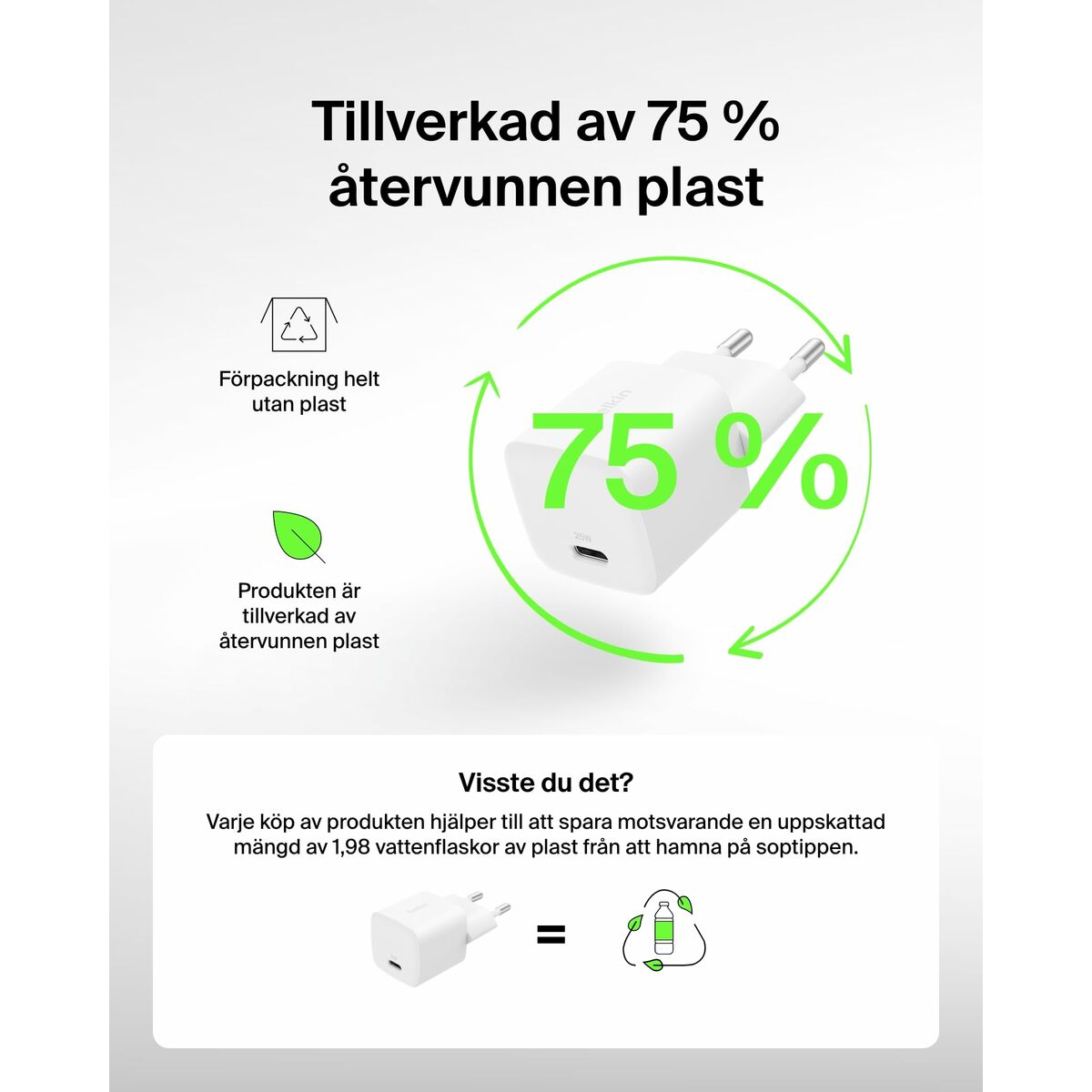 Cable USB a Lightning Belkin WCA012KQWH Blanco