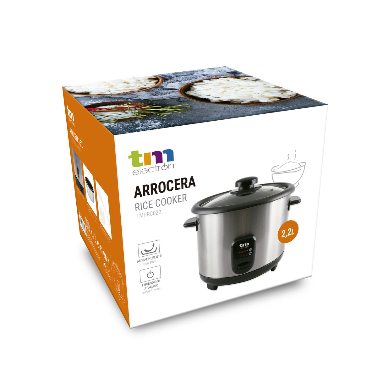Arrocera TM Electron Acero Vidrio Acero Inoxidable 900 W 2,2 L