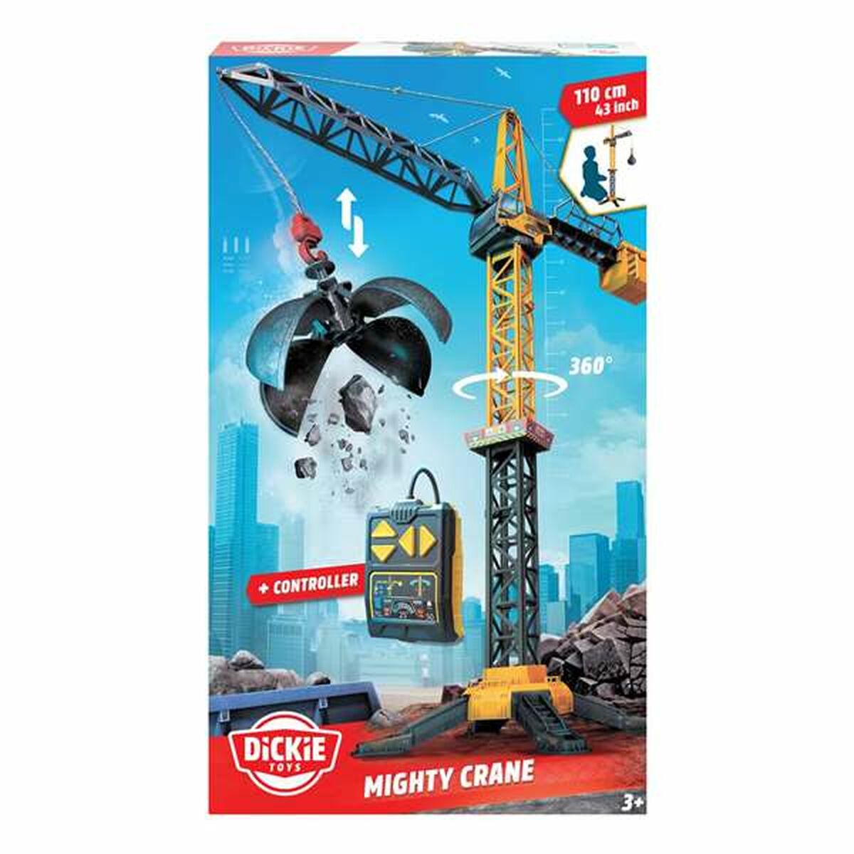 Grúa de Juguete Smoby Mighty Crane Radiocontrol Amarillo Gris