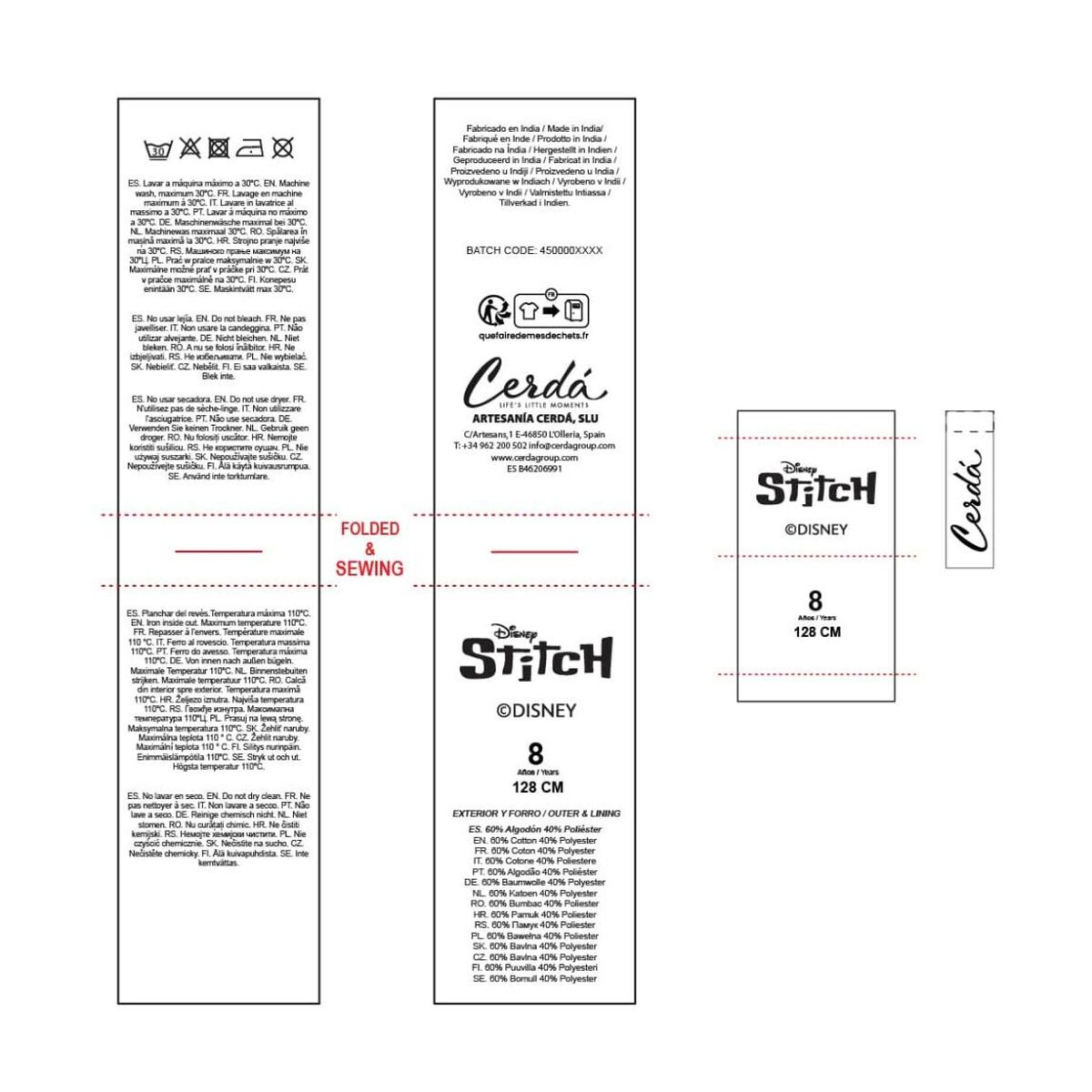 Sudadera con Capucha Niña Stitch Azul