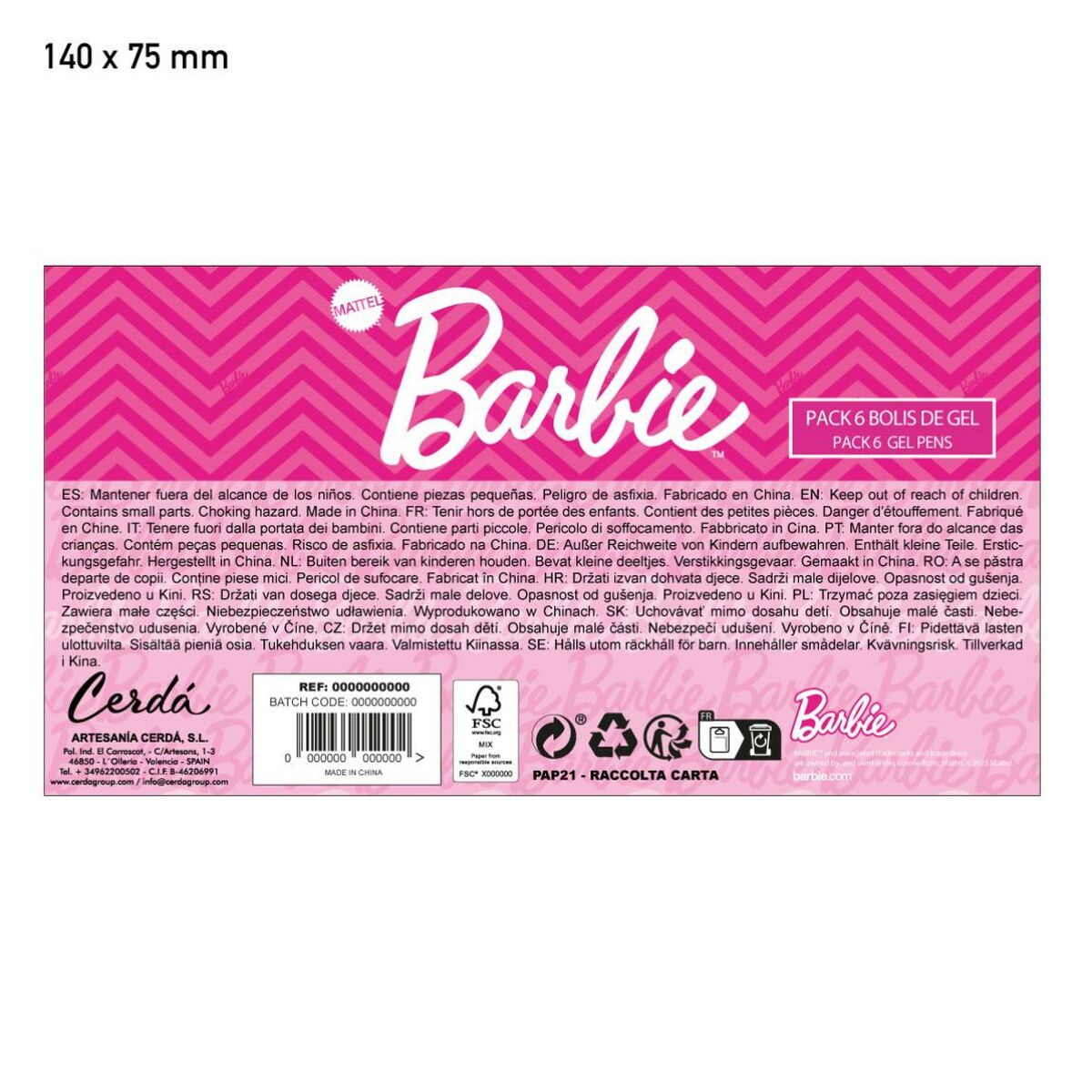 Set de Bolígrafos Barbie fuchsia