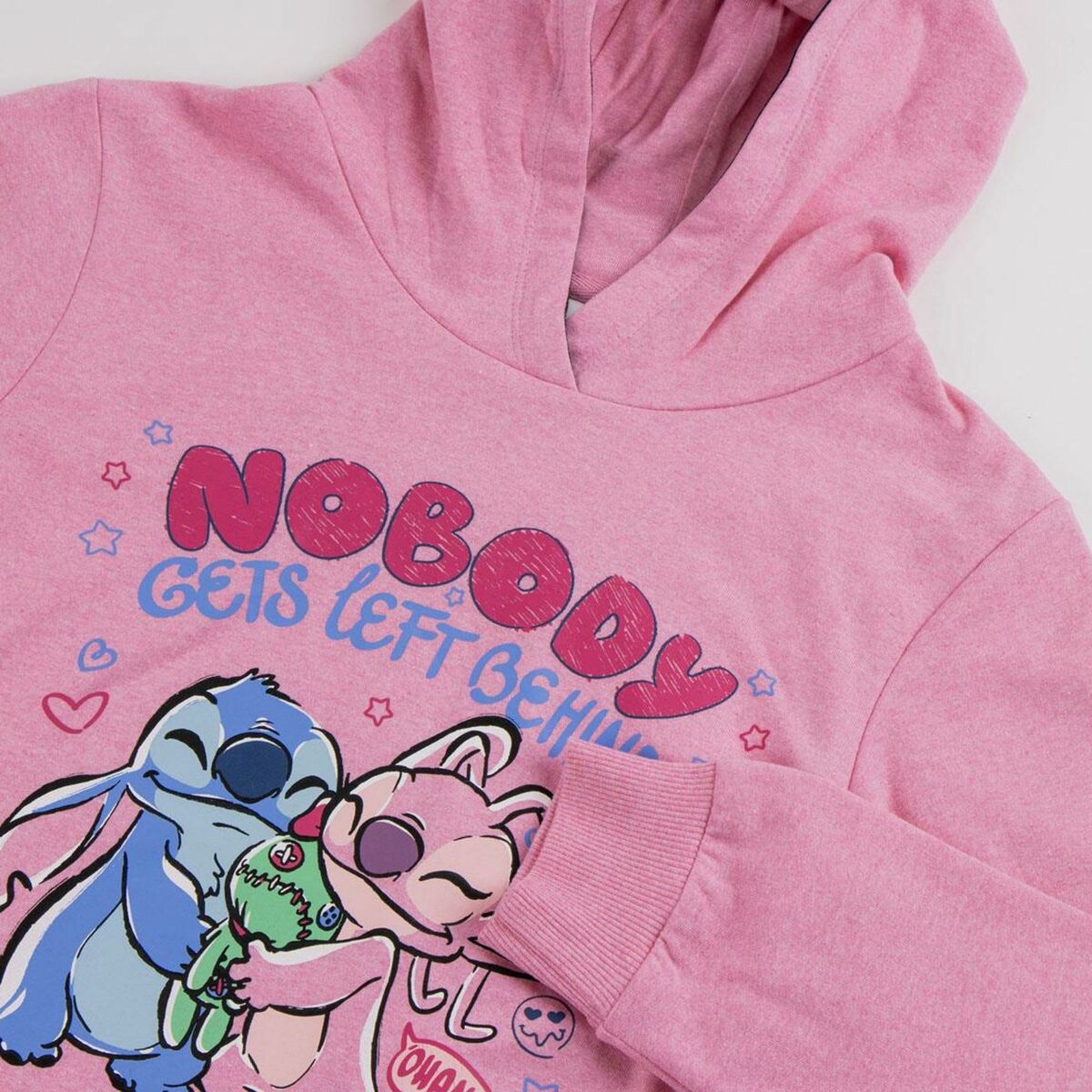 Sudadera con Capucha Niña Stitch Rosa