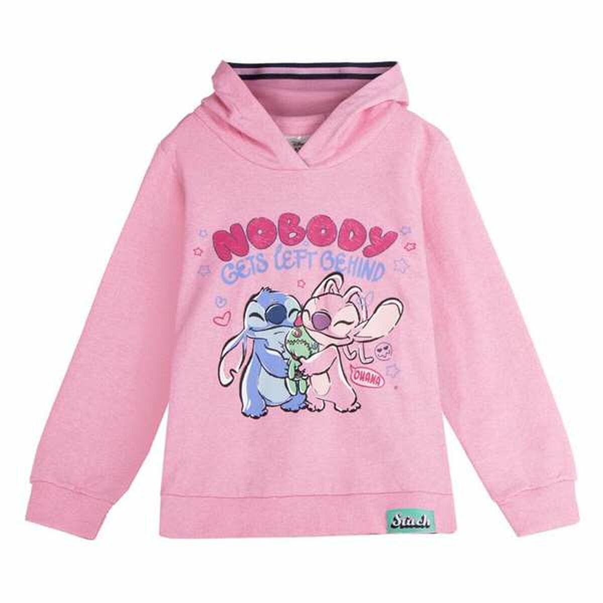 Sudadera con Capucha Niña Stitch Rosa