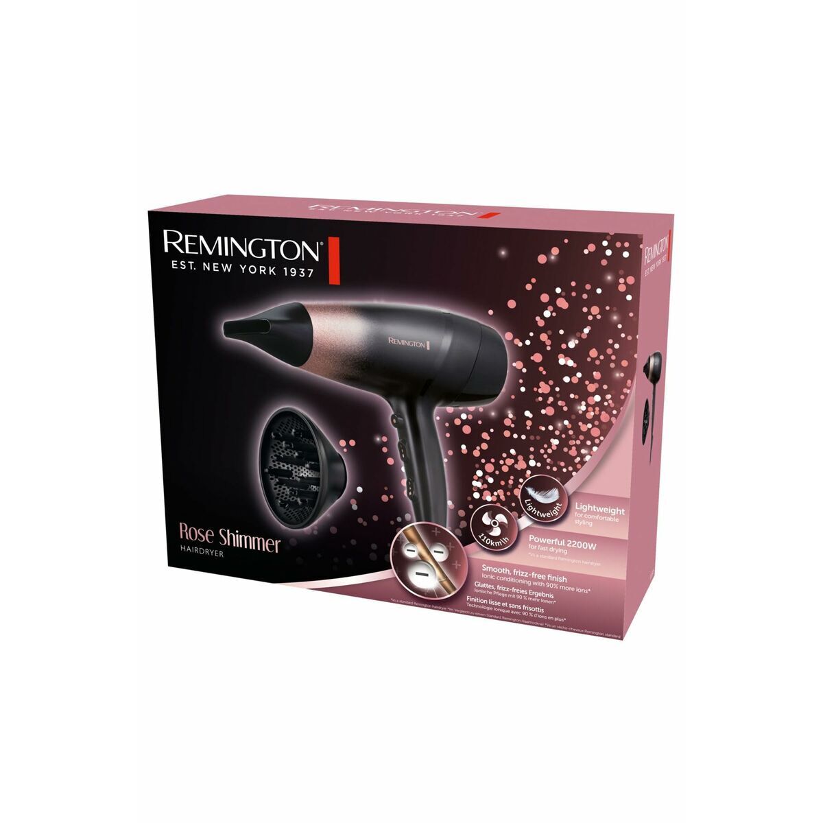 Secador de Pelo Remington D5305 Negro Rosa 2200 W