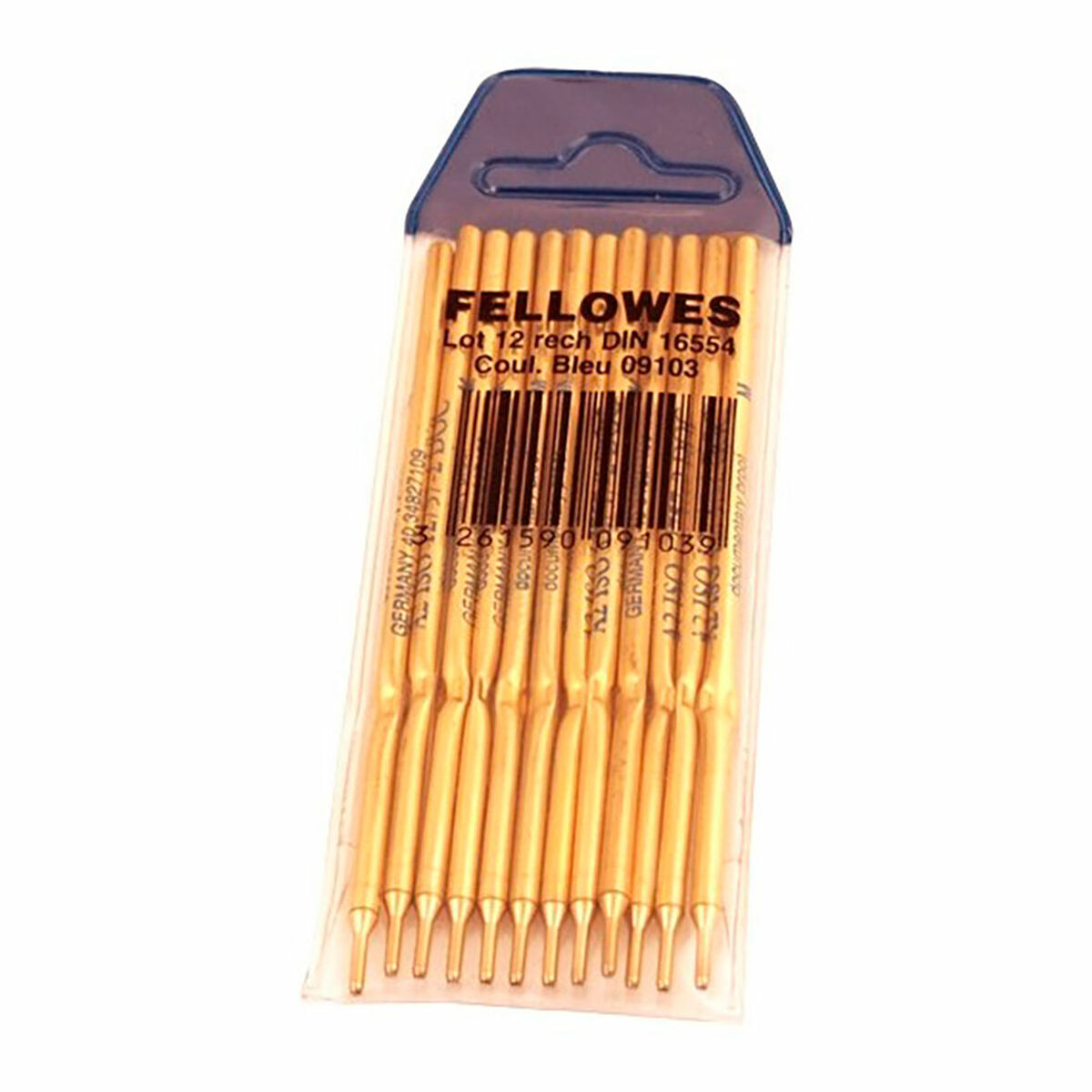 Recambio para bolígrafo Fellowes 0910301 Azul Dorado (12 Unidades)