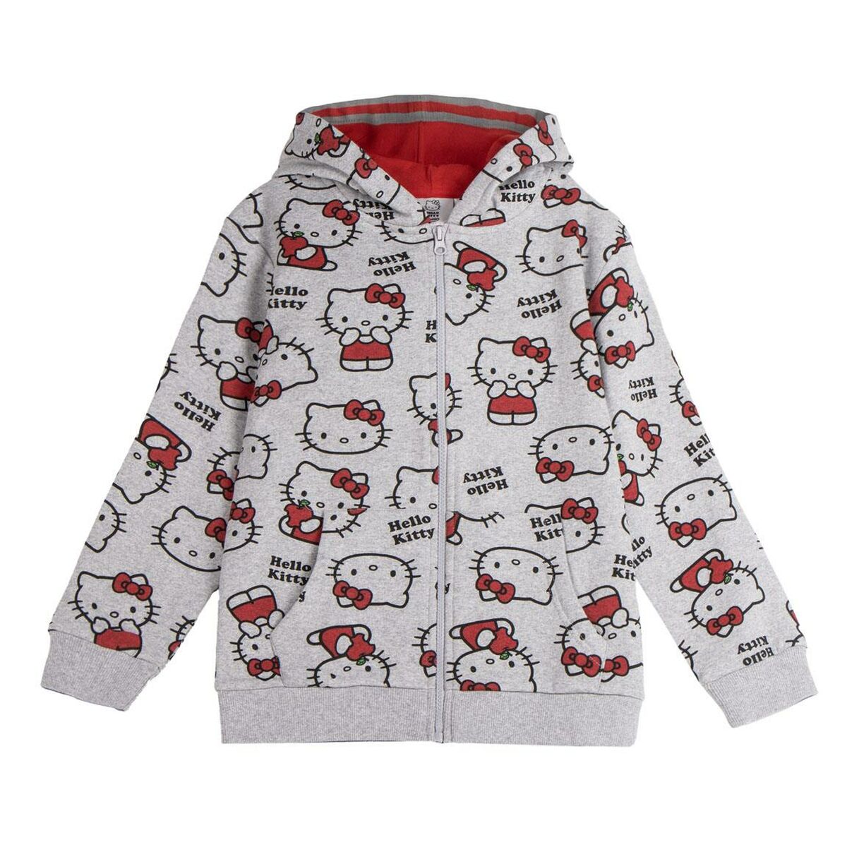 Sudadera con Capucha Niña Hello Kitty Gris