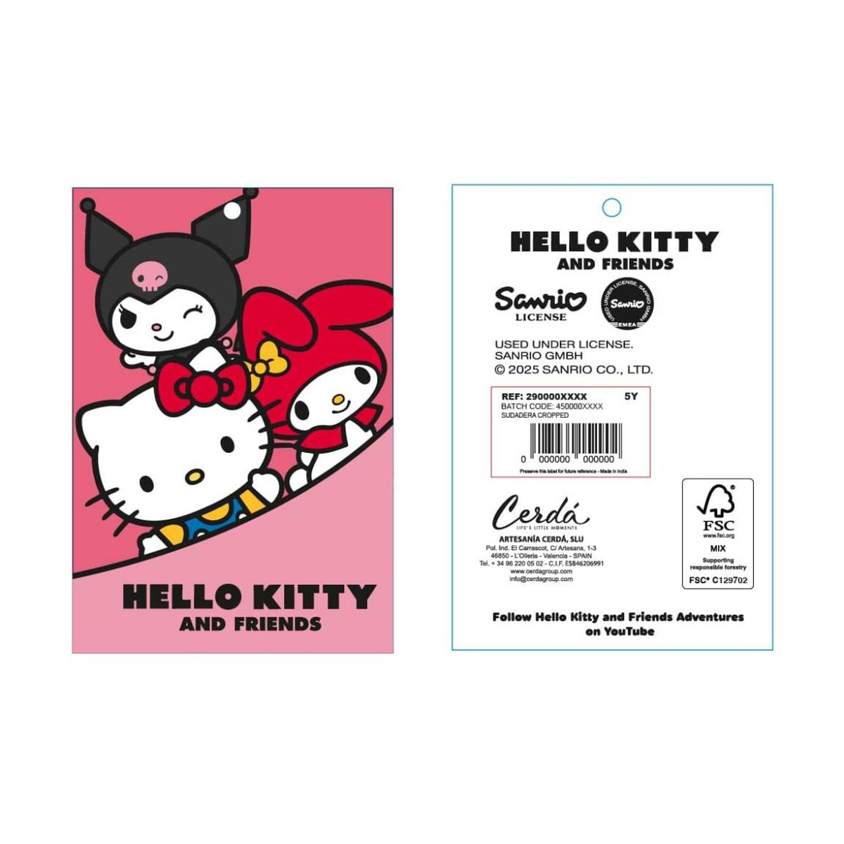 Sudadera sin Capucha Niña Hello Kitty Negro