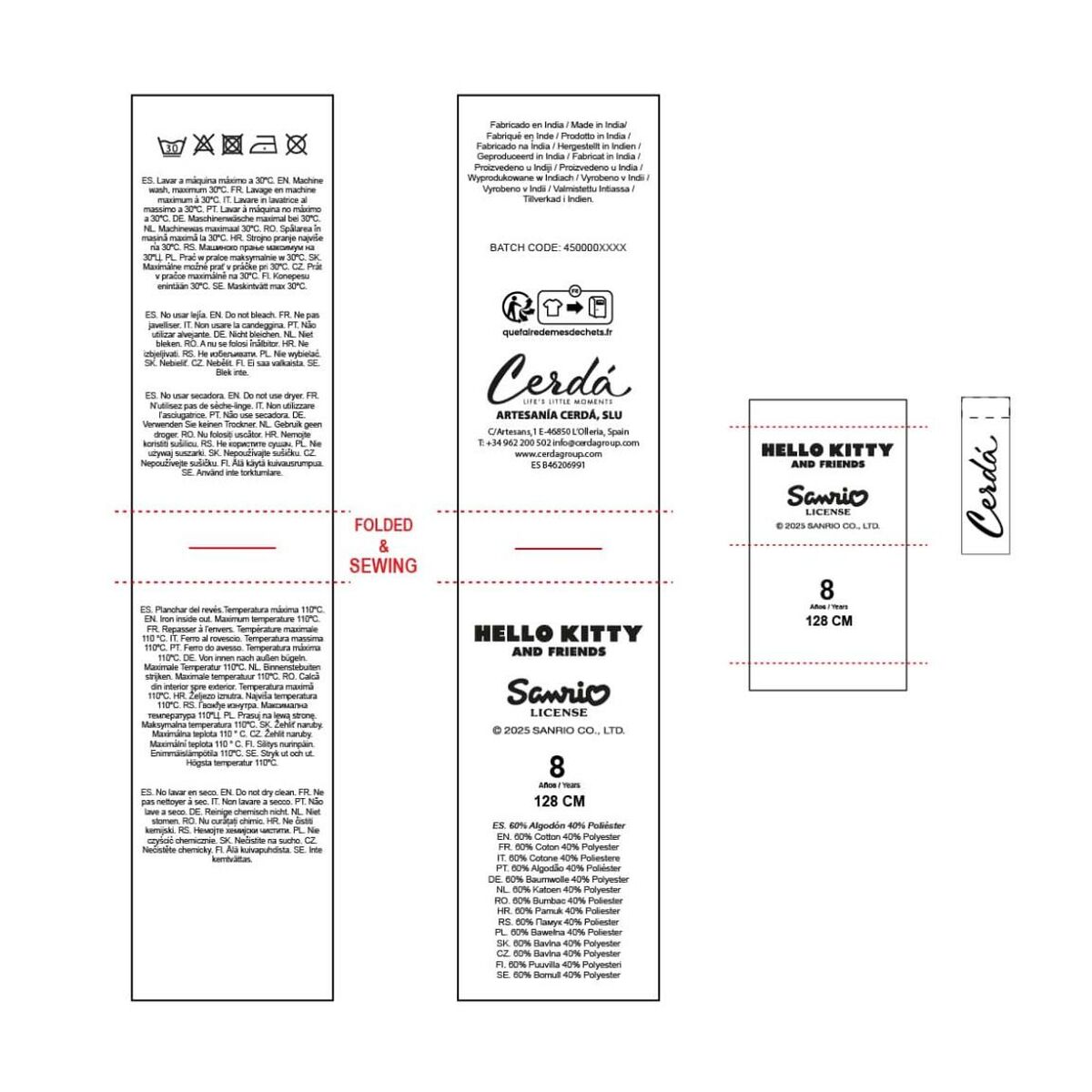 Sudadera sin Capucha Niña Hello Kitty Negro