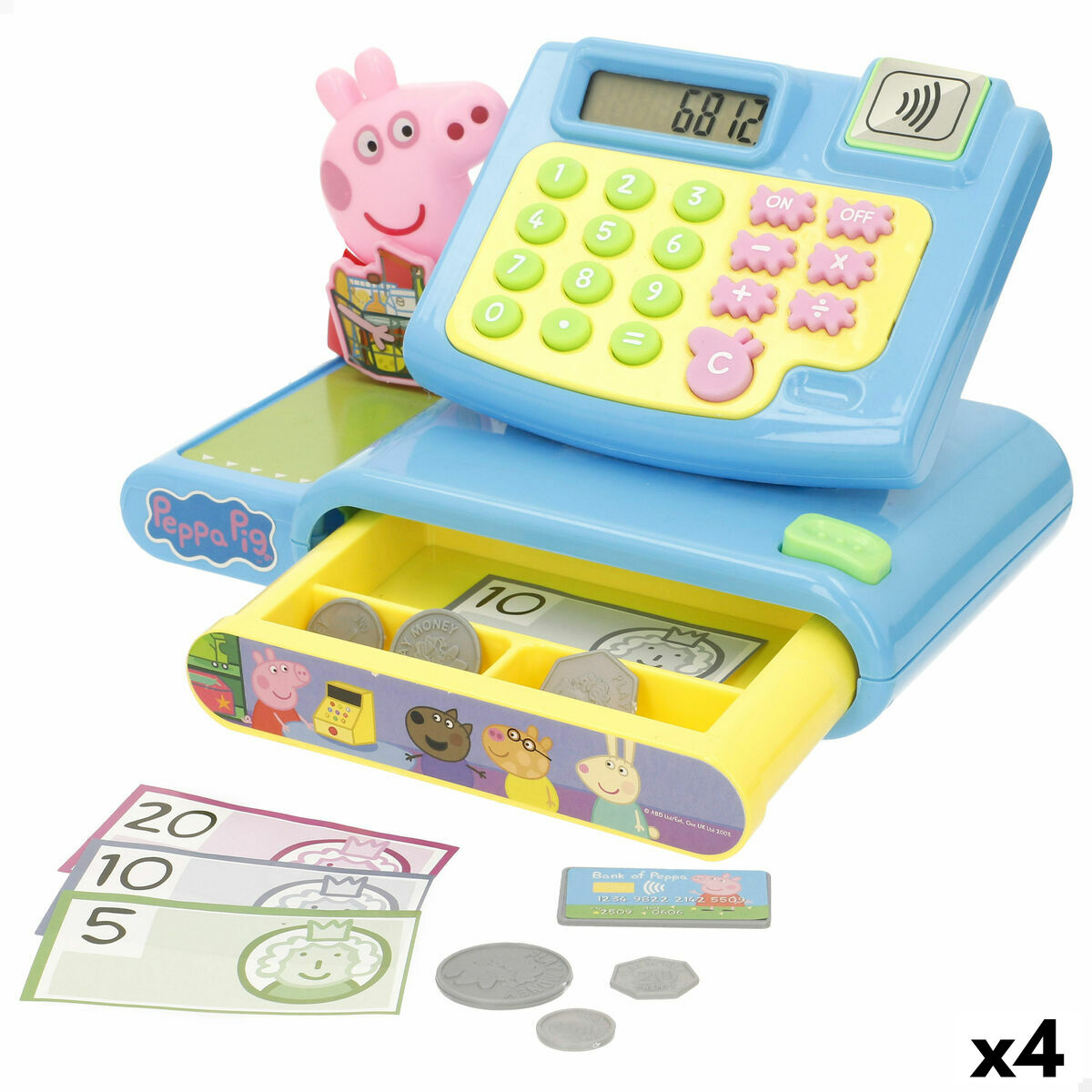 Caja Registradora de Juguete Peppa Pig 19 x 15 x 13 cm (4 Unidades)