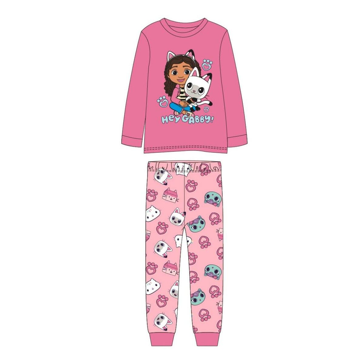 Pijama Infantil Gabby's Dollhouse Rosa