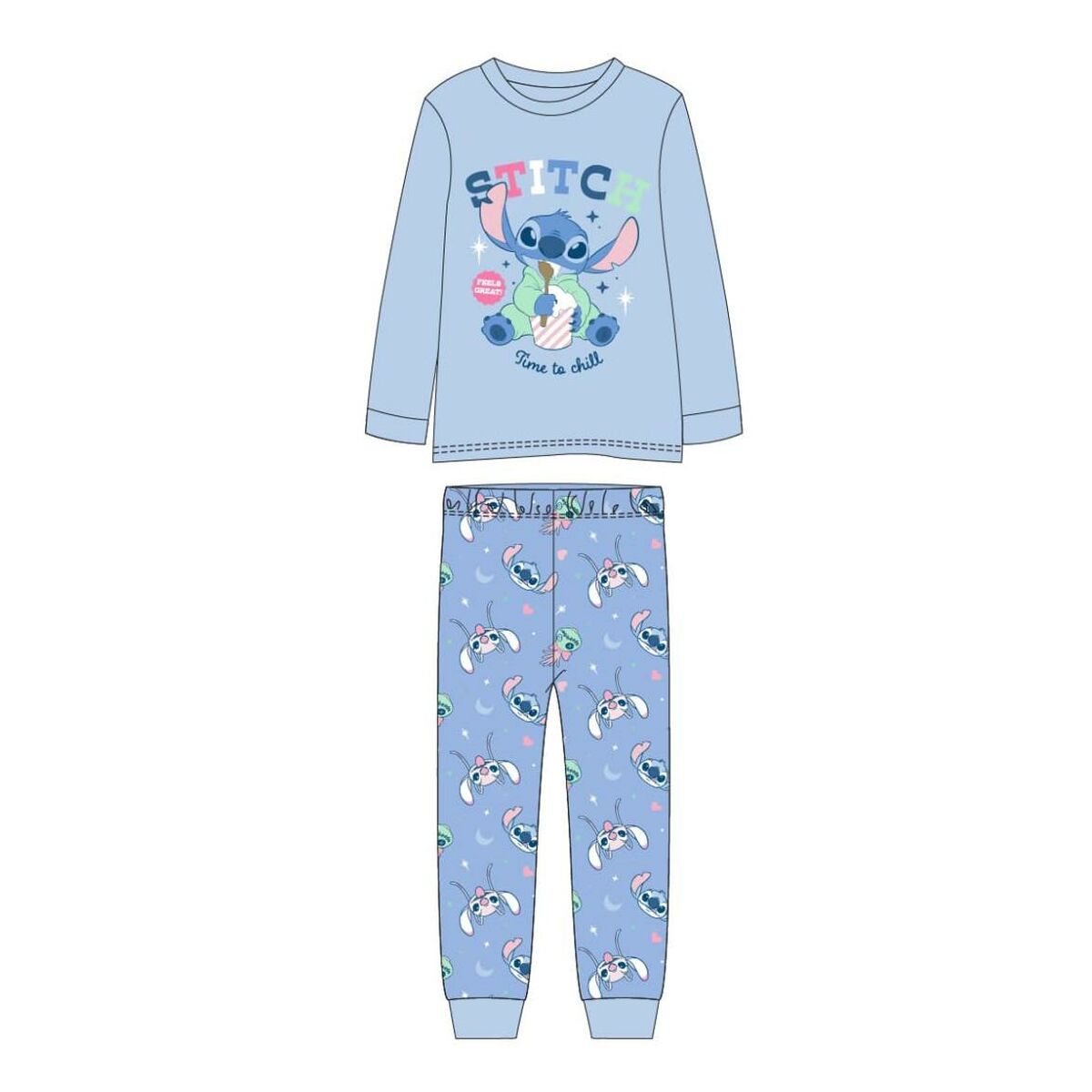 Pijama Infantil Stitch Azul