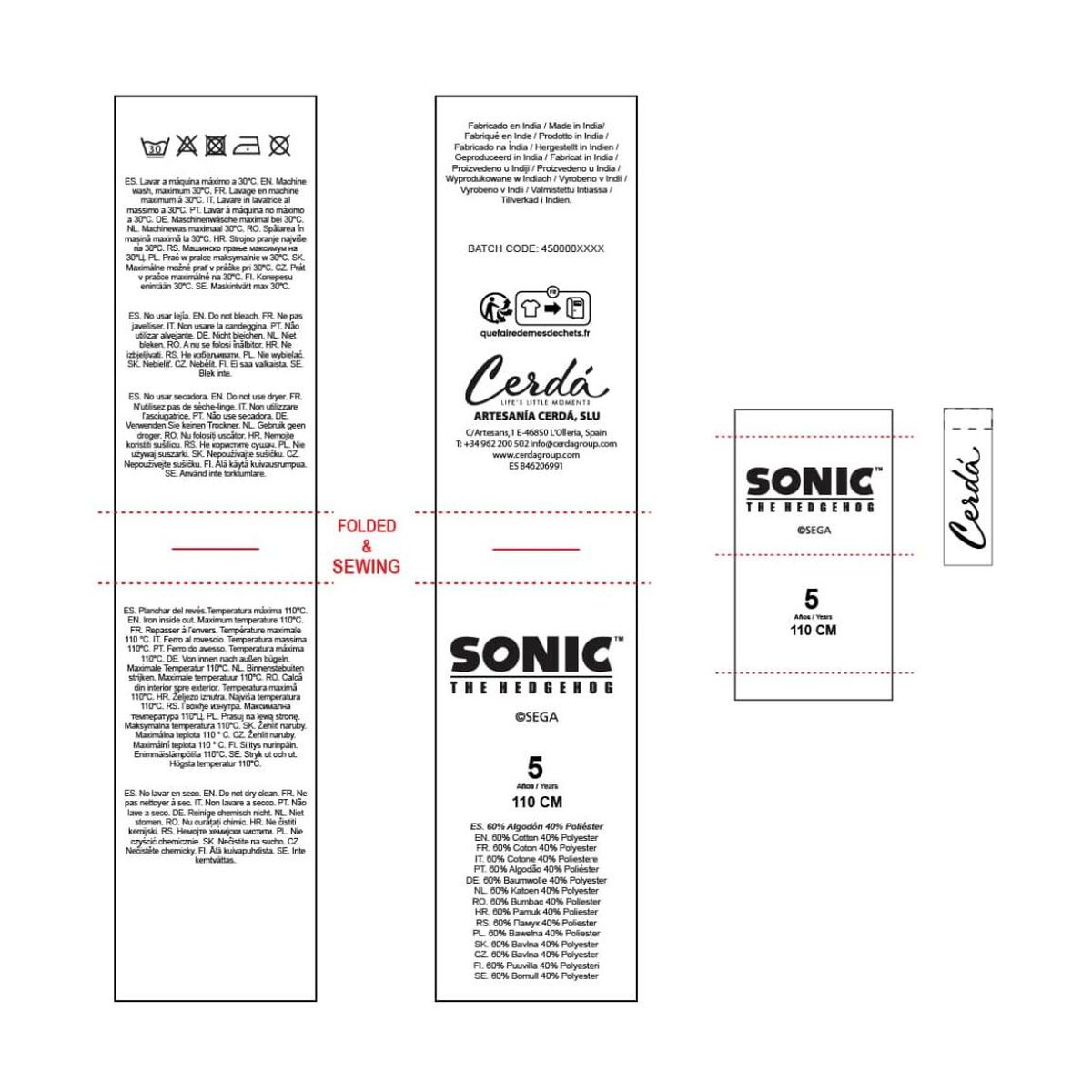 Sudadera sin Capucha Niño Sonic Azul oscuro