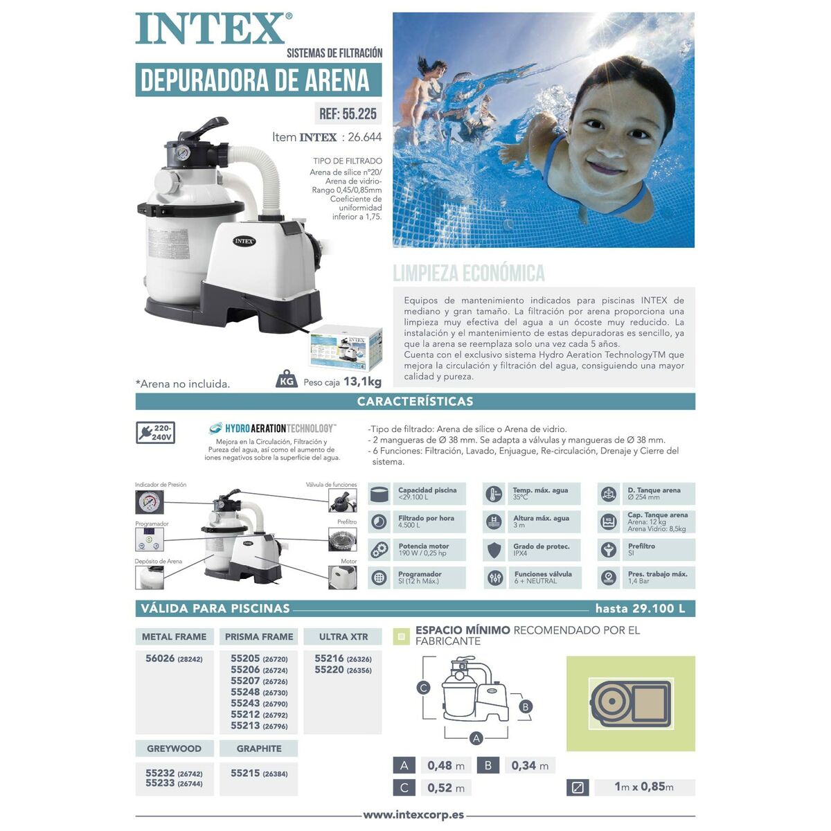 Depuradora para Piscina Intex Kristal Clear 29100 L (Reacondicionado A)