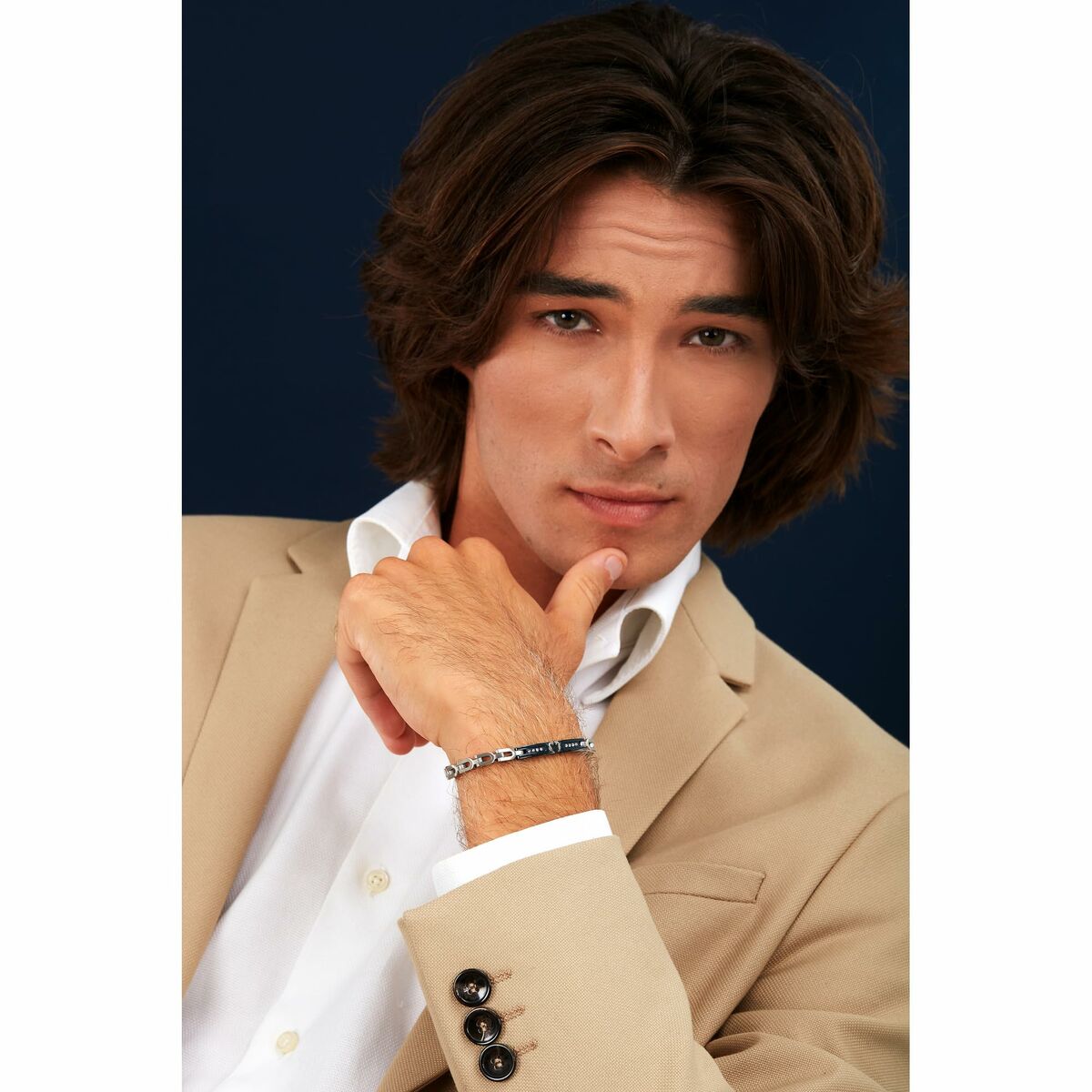 Pulsera Hombre Maserati Acero Inoxidable 21,5 cm Plateado