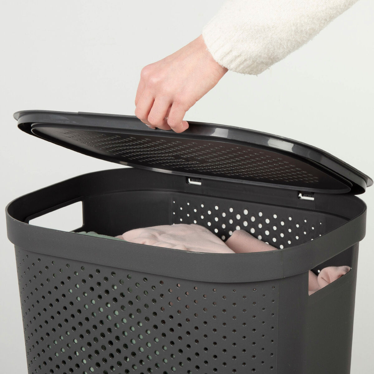 Cesto para la Ropa Sucia Curver INFINITY Gris Plástico 60 L 44 x 60 x 35 cm (6 Unidades)