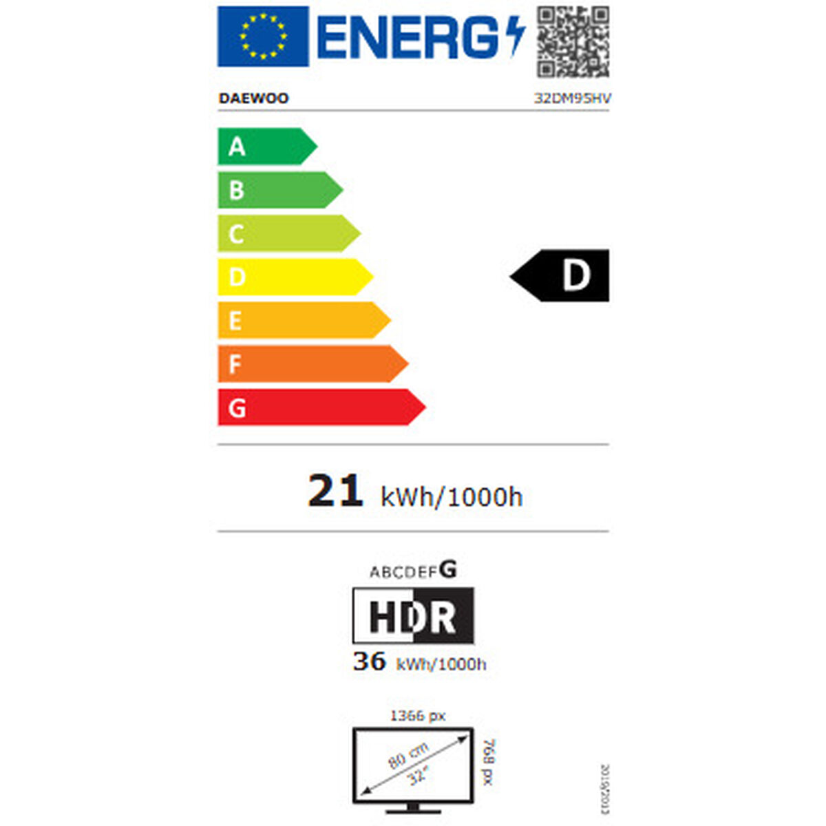 Smart TV Daewoo 32DM95HV 32" HD LED Inalámbrico HDR10 Direct-LED