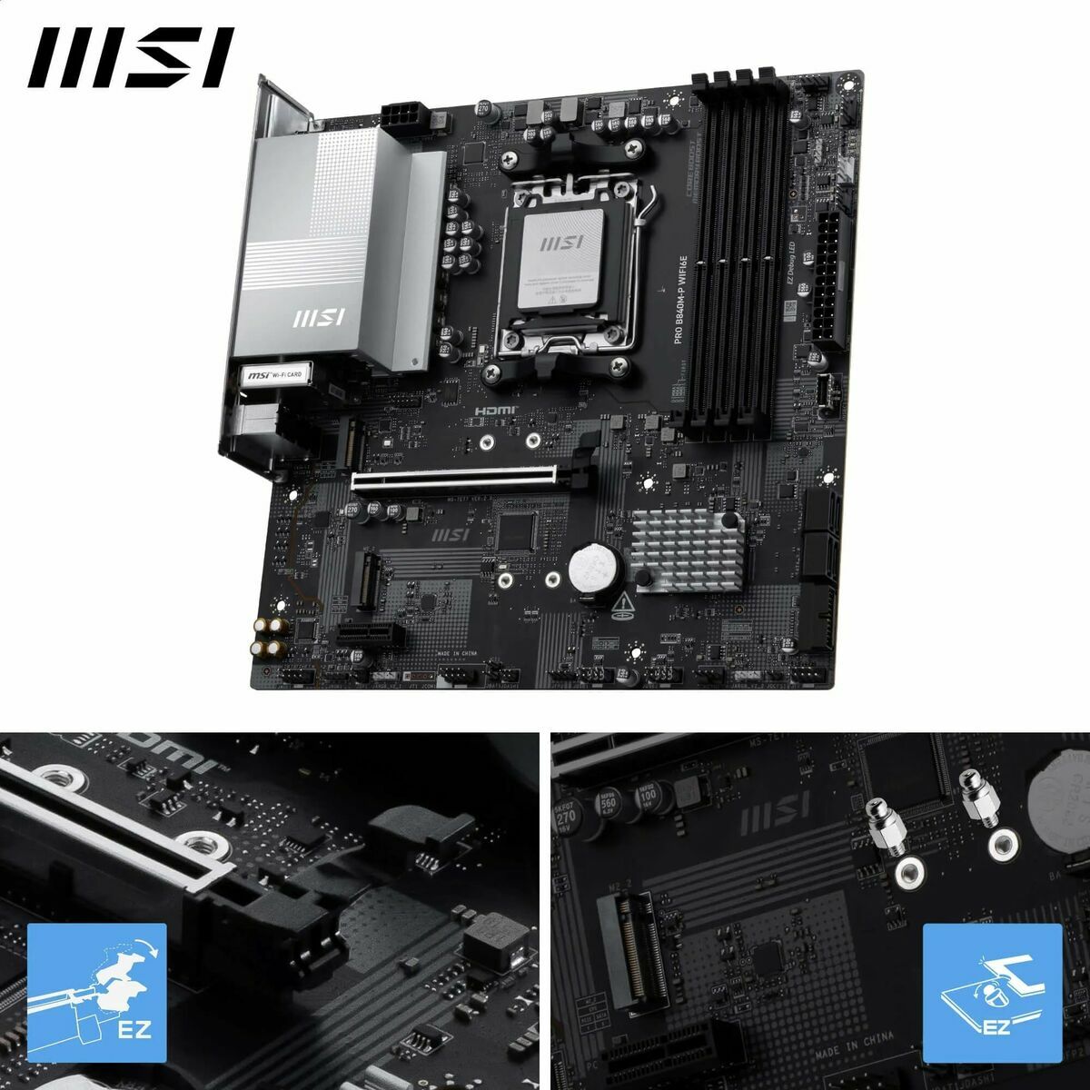 Placa Base MSI PRO B840M-P WIFI6E AMD AM5 AMD