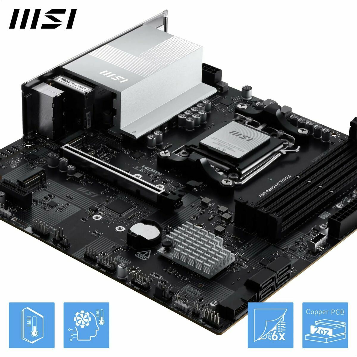 Placa Base MSI PRO B840M-P WIFI6E AMD AM5 AMD