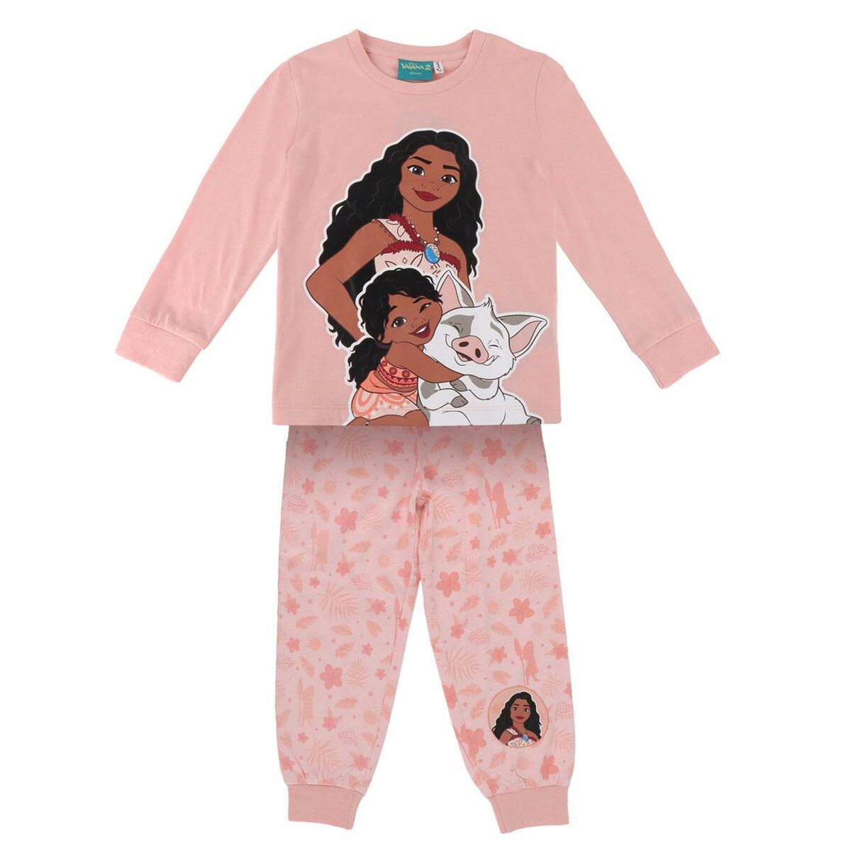 Pijama Infantil Vaiana Coral