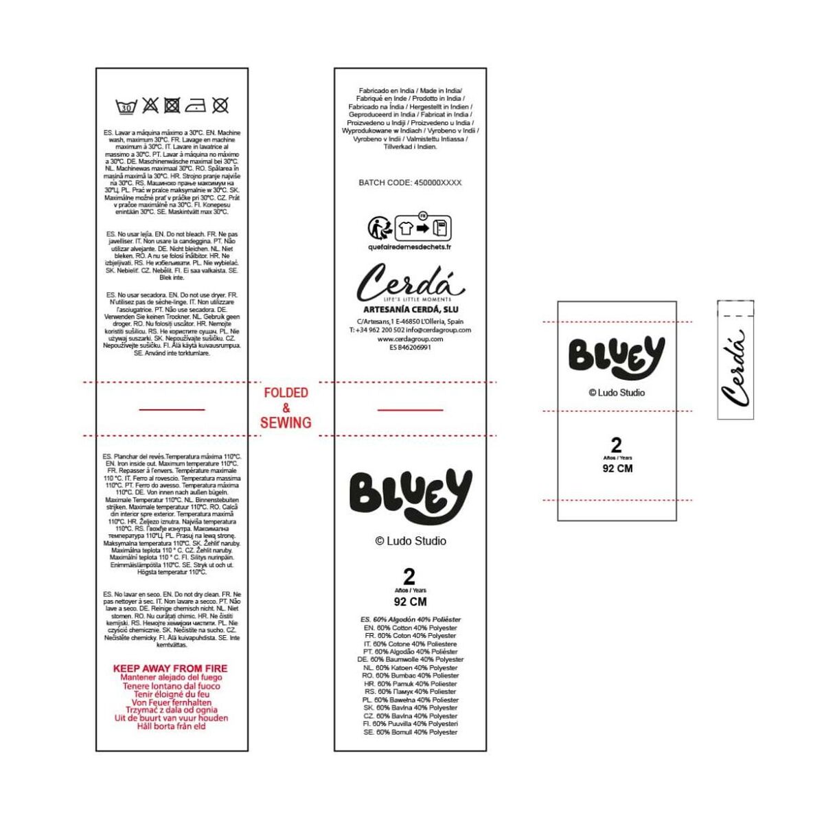 Pijama Infantil Bluey Beige