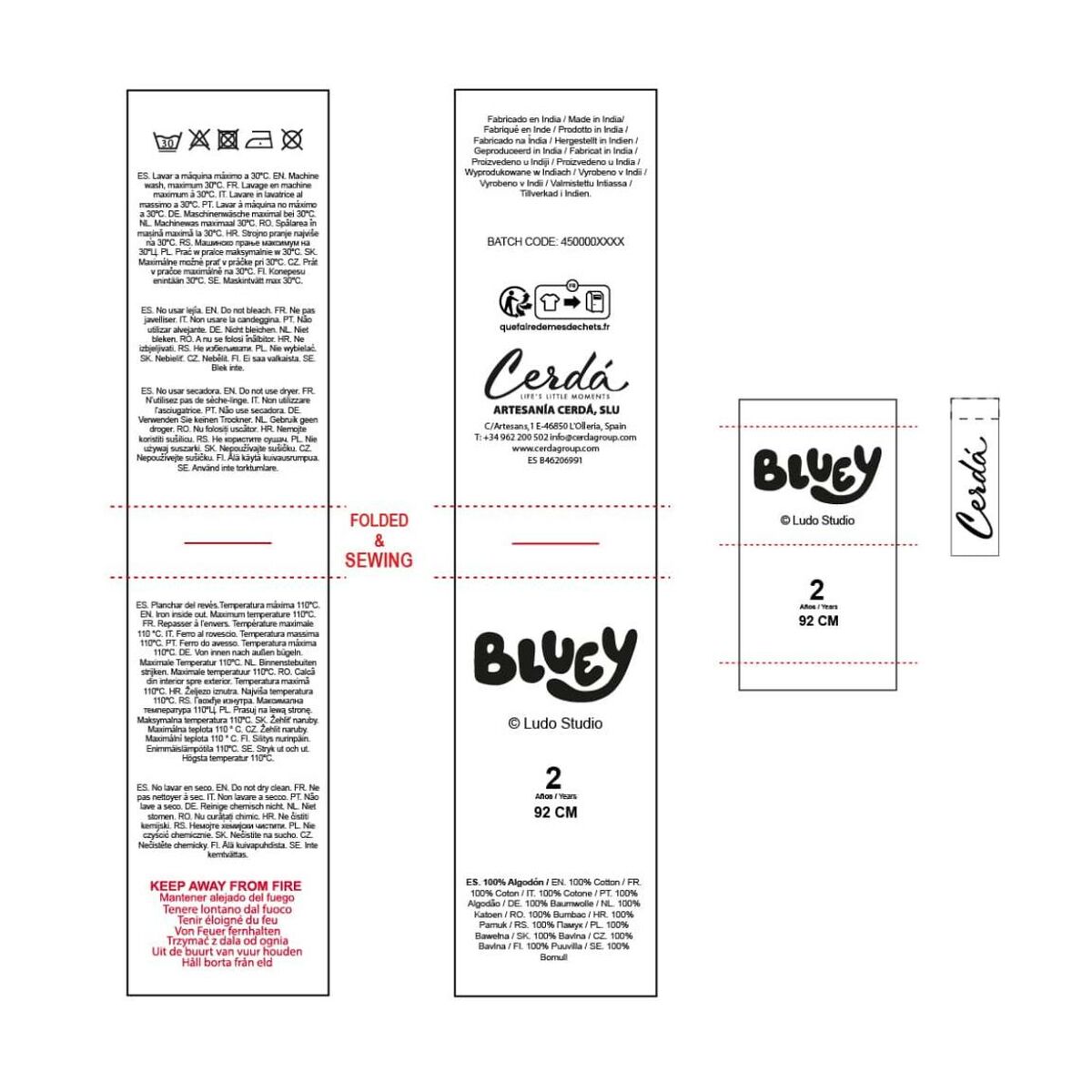 Pijama Infantil Bluey Beige