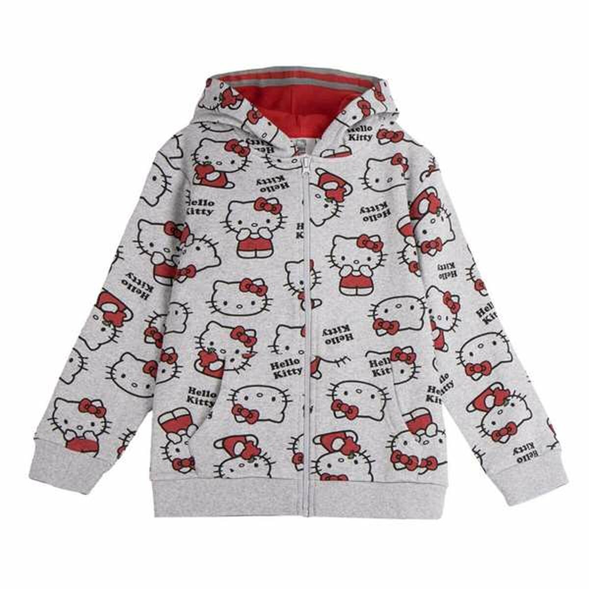 Sudadera con Capucha Niña Hello Kitty Gris