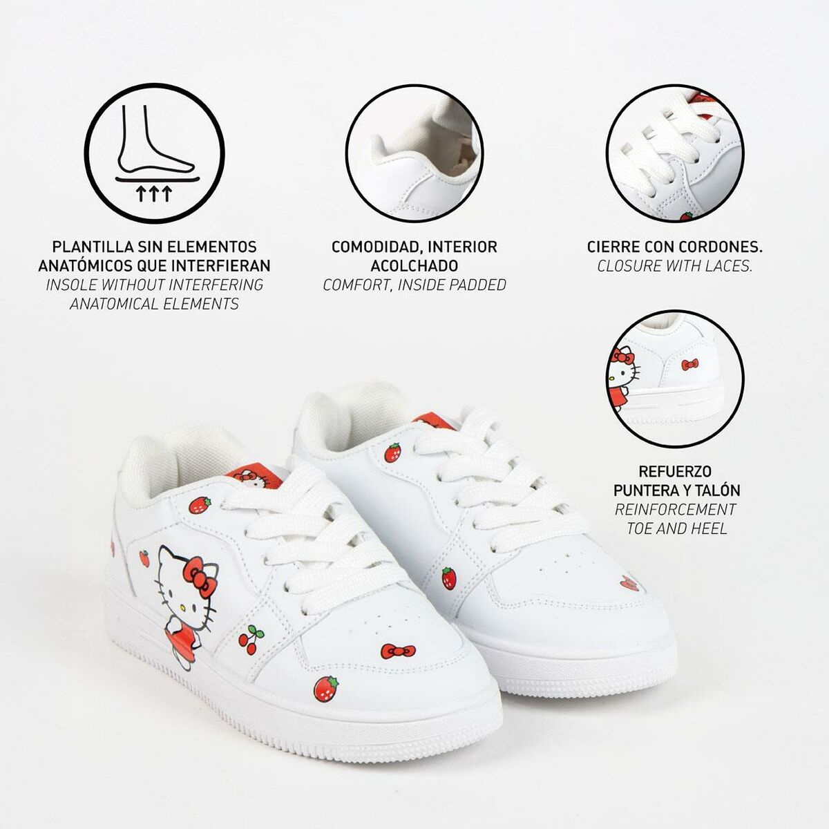 Zapatillas Deportivas Infantiles Hello Kitty Blanco