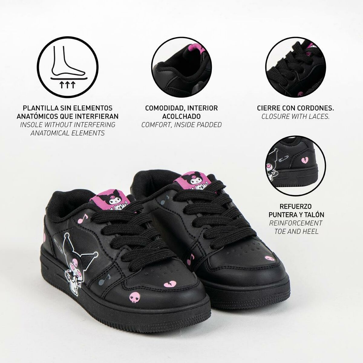 Zapatillas Deportivas Infantiles Hello Kitty Negro