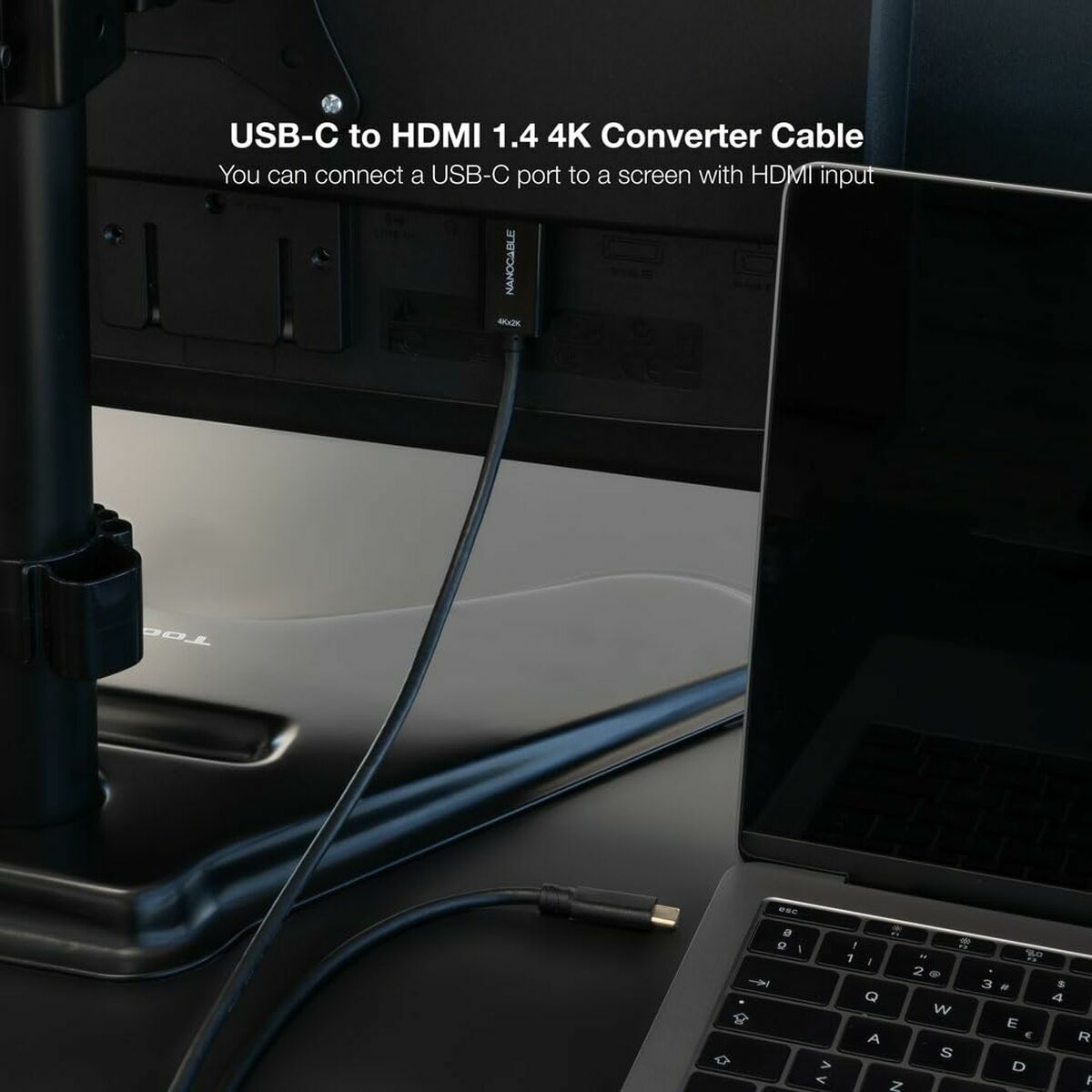 Cable USB-C a HDMI NANOCABLE 10.15.5135 Negro 5 m