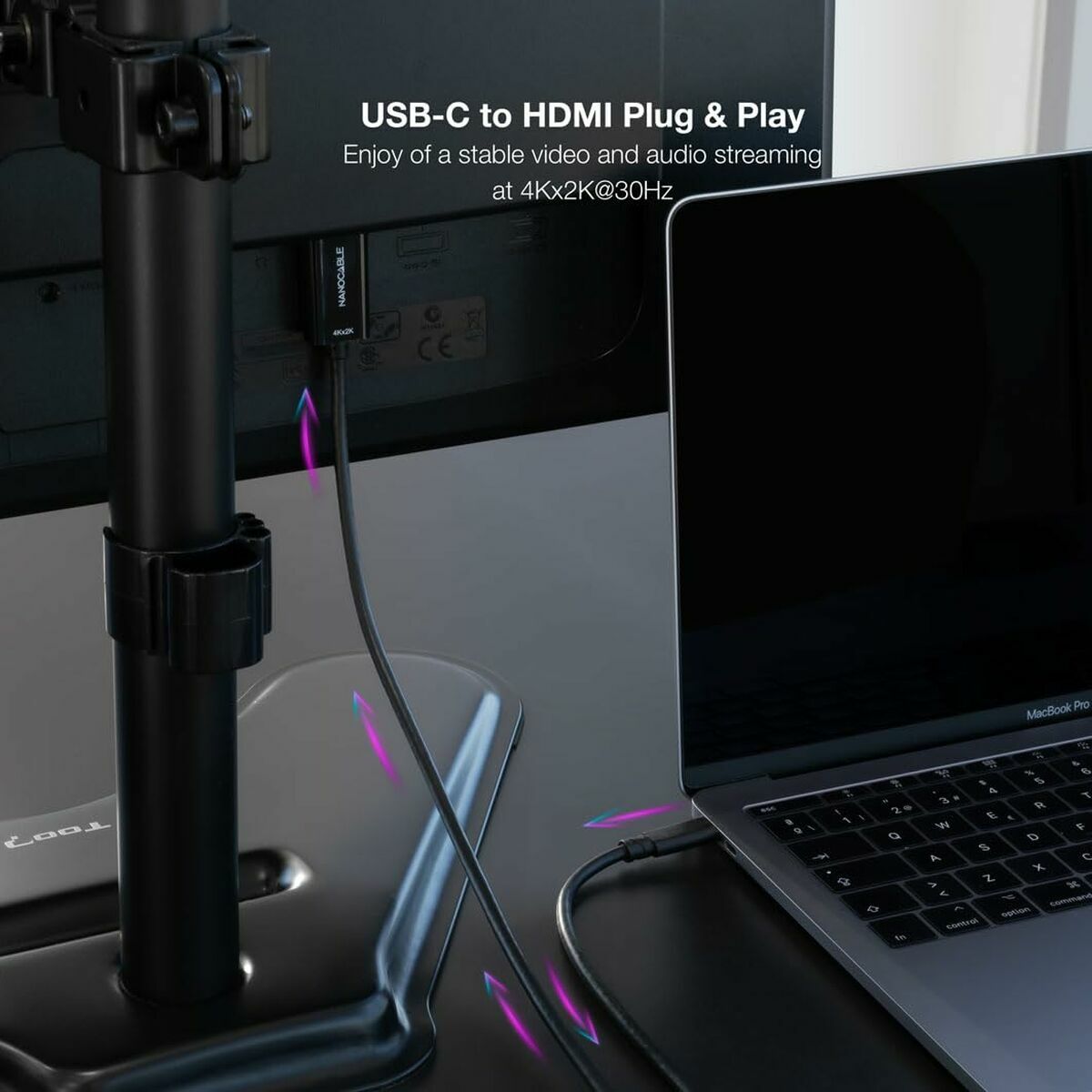 Cable USB-C a HDMI NANOCABLE 10.15.5135 Negro 5 m