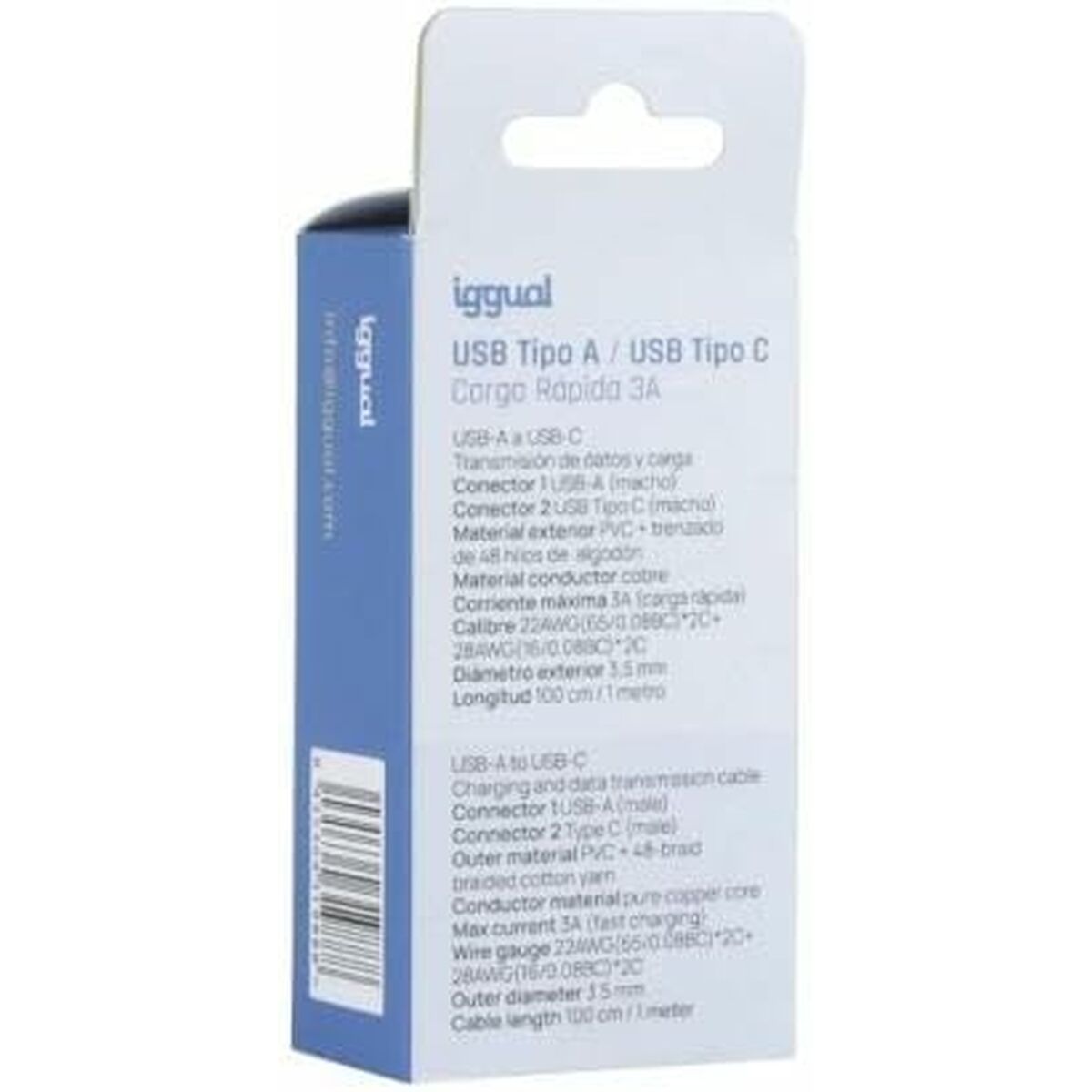 Cable USB A a USB-C iggual IGG319888 Negro