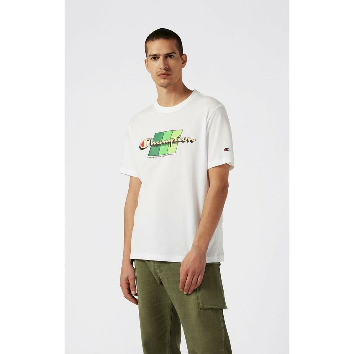 Camiseta de Manga Corta Hombre Champion CHAMPION SS TEE 221219 Blanco