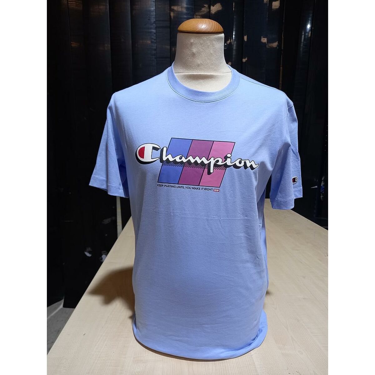 Camiseta de Manga Corta Hombre Champion CHAMPION SS TEE 221219 PWB Azul