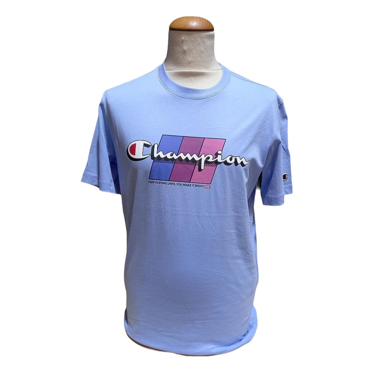 Camiseta de Manga Corta Hombre Champion CHAMPION SS TEE 221219 PWB Azul