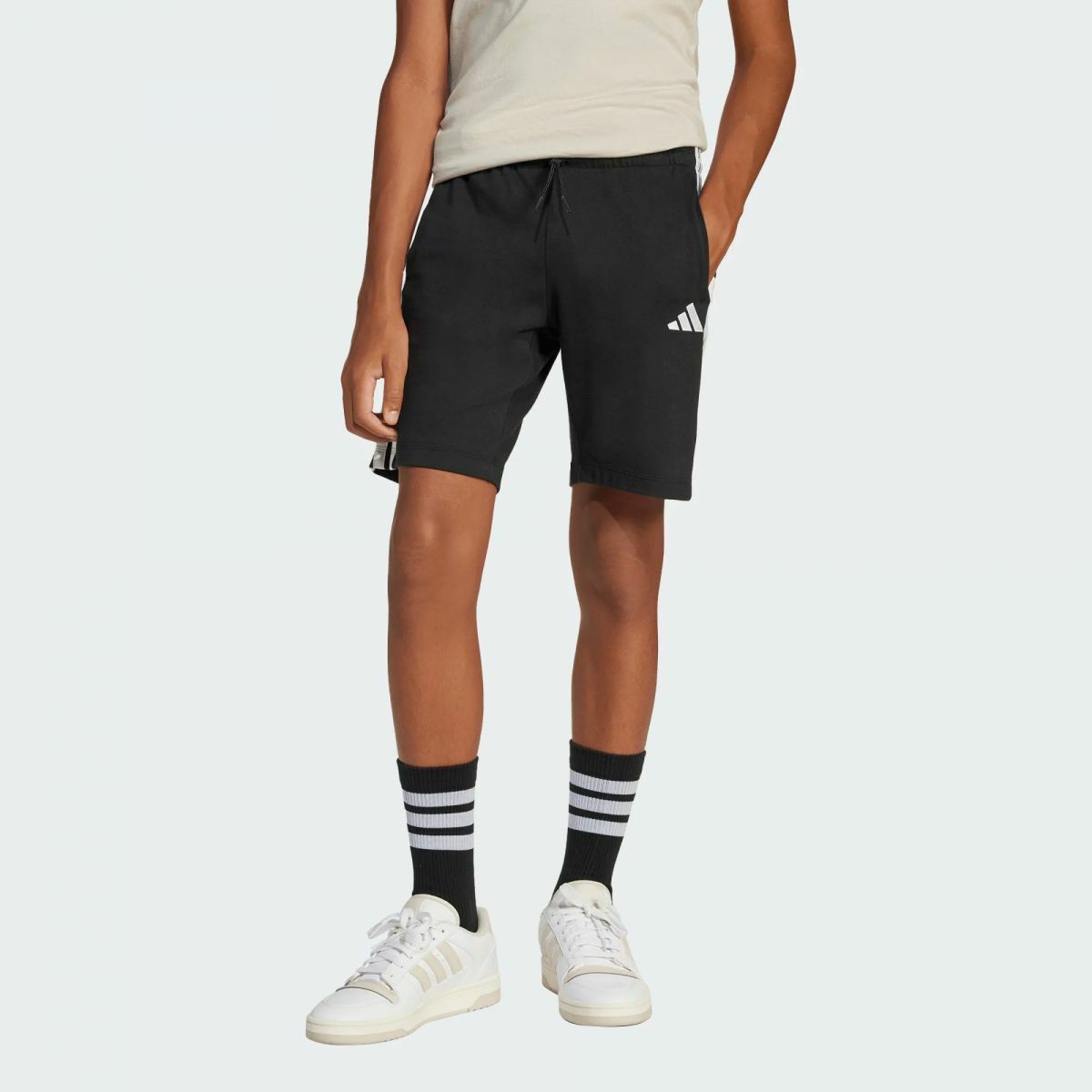 Pantalones Cortos Deportivos para Niños Adidas J 3S KN SH 210 JE0310 Negro