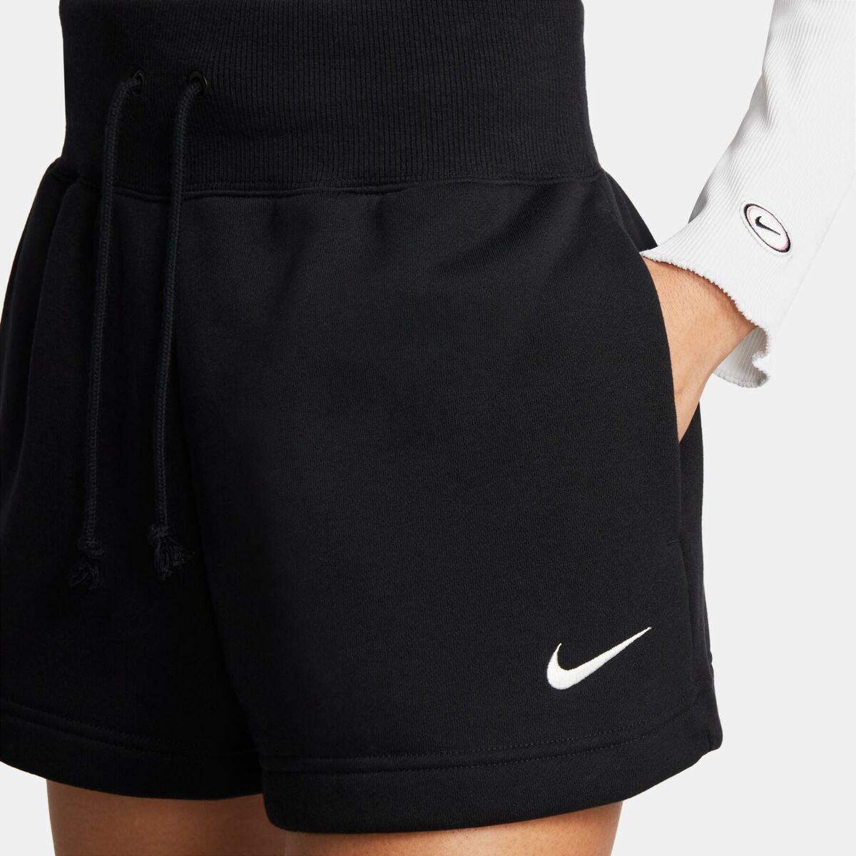 Pantalones Cortos Deportivos para Mujer Nike NSW PHNX FLC HR SHORT FD1409 010 Negro