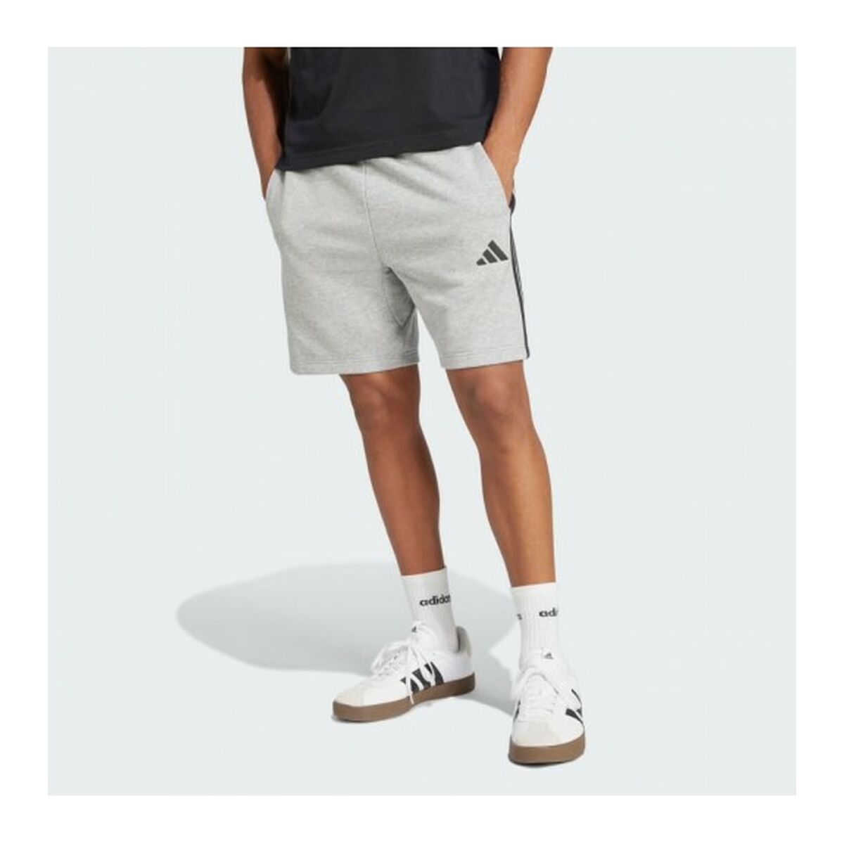Pantalones Cortos Deportivos para Hombre Adidas 3S FT SHO JE6419 Gris