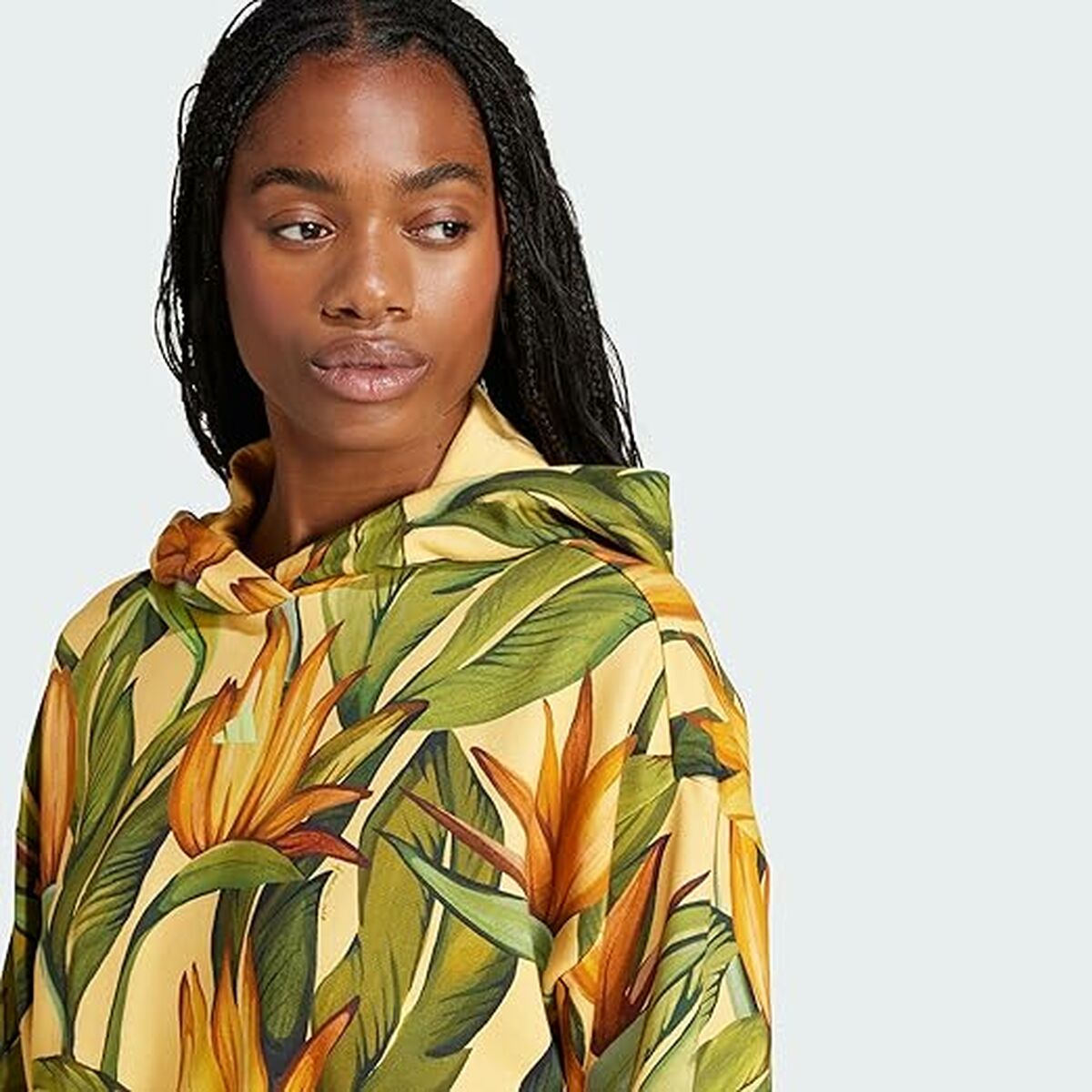 Sudadera con Capucha Mujer Adidas FARM HOODIE JD6282 Amarillo