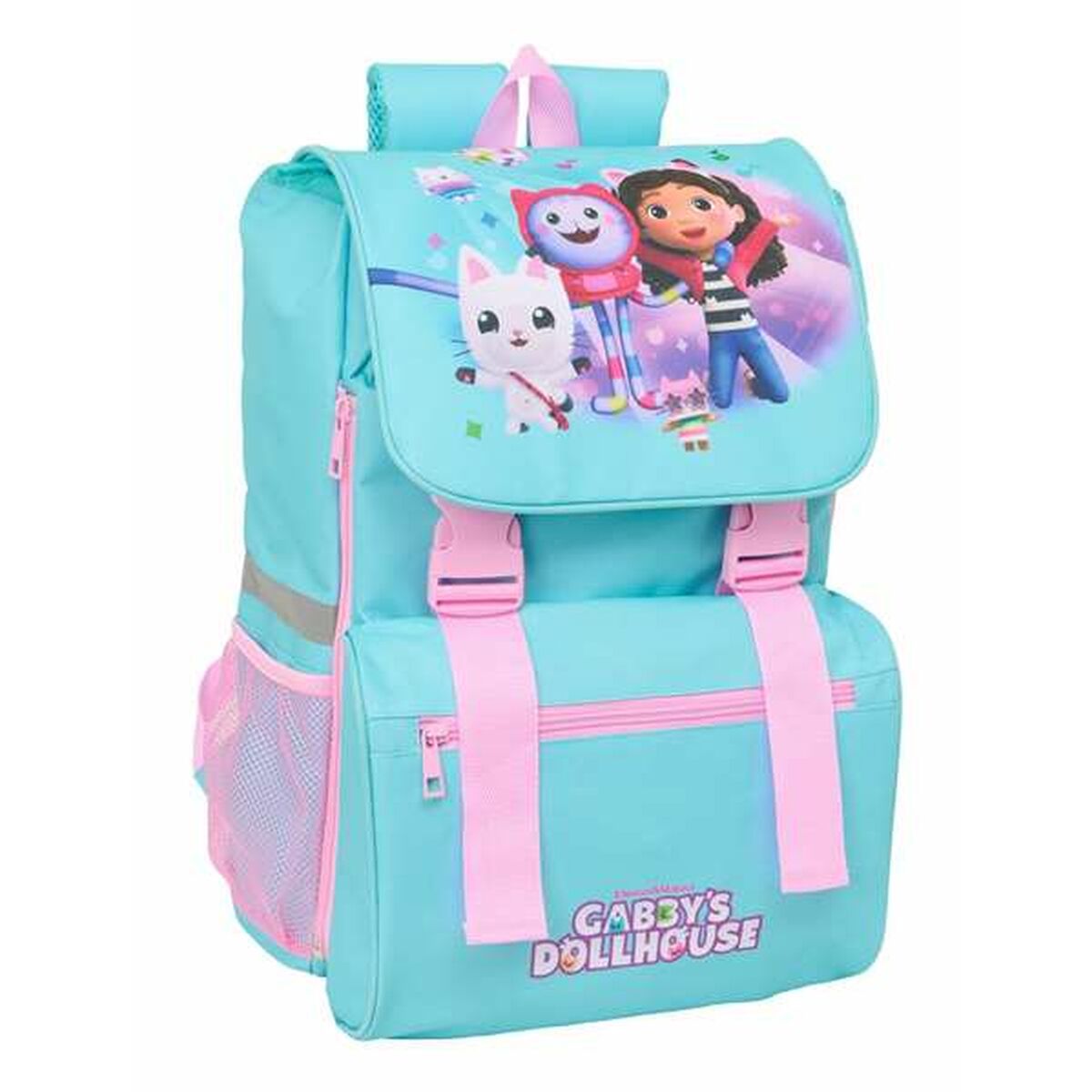 Mochila Escolar Gabby's Dollhouse Azul Rosa 18,5 x 41 x 15 cm