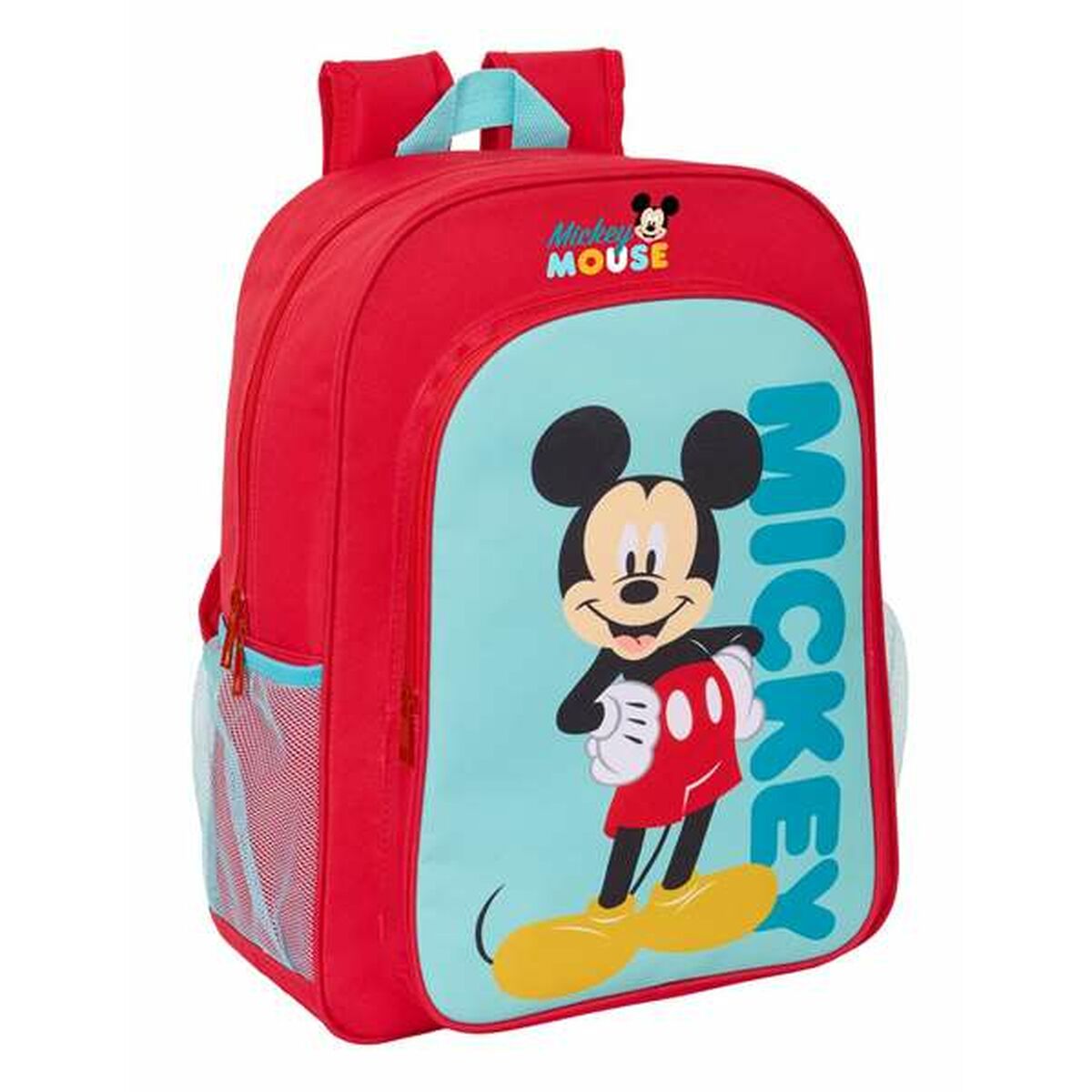 Mochila Escolar Mickey Mouse Azul Rojo 33 x 42 x 14 cm