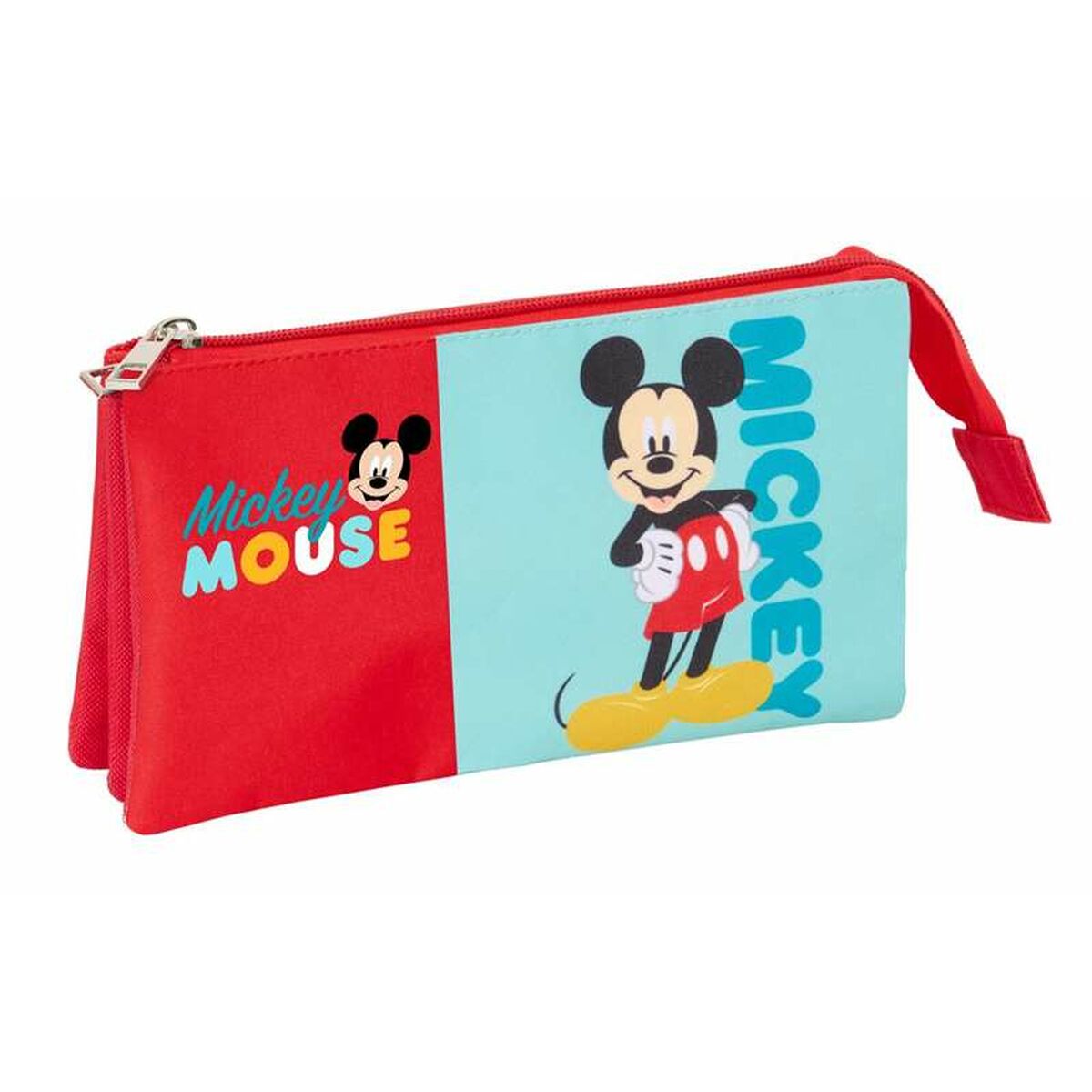 Portatodo Triple Mickey Mouse Azul 22 x 12 x 3 cm