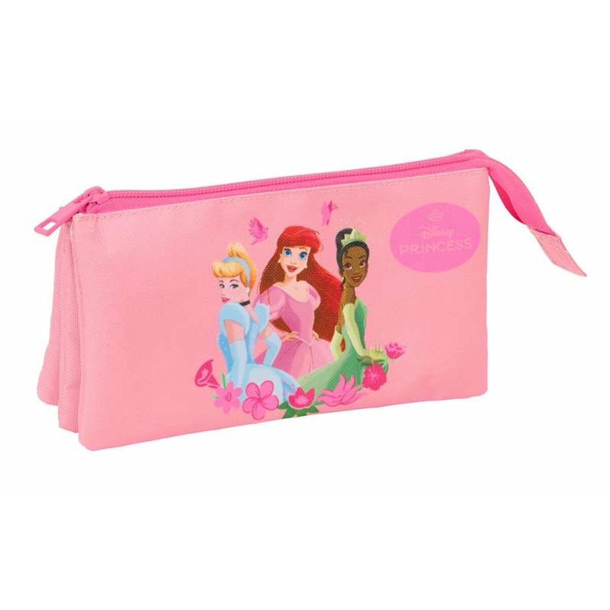 Portatodo Triple Disney Princess Rosa 22 x 12 x 3 cm
