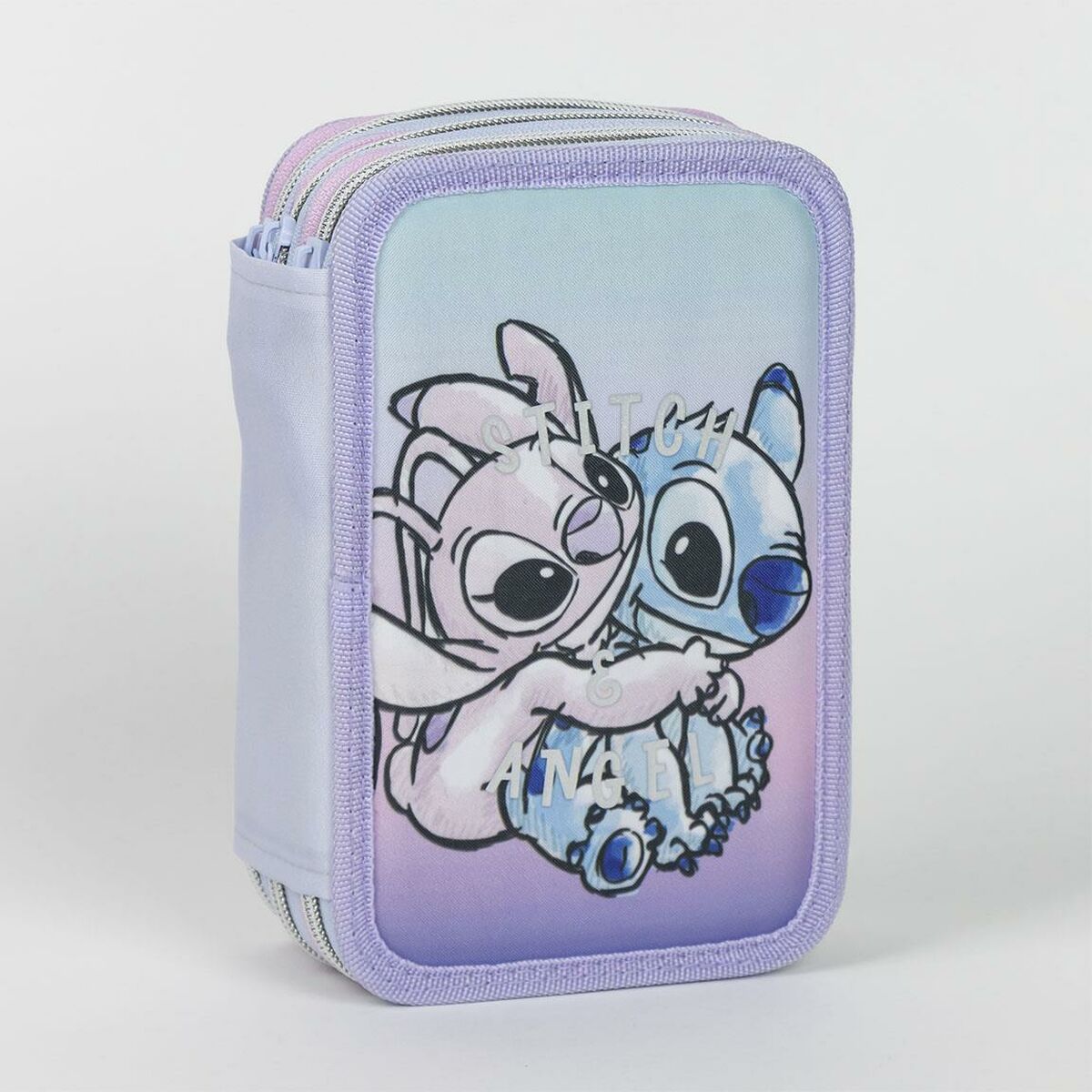 Plumier Doble Stitch Lila 12,5 x 6,5 x 19,5 cm 43 Piezas